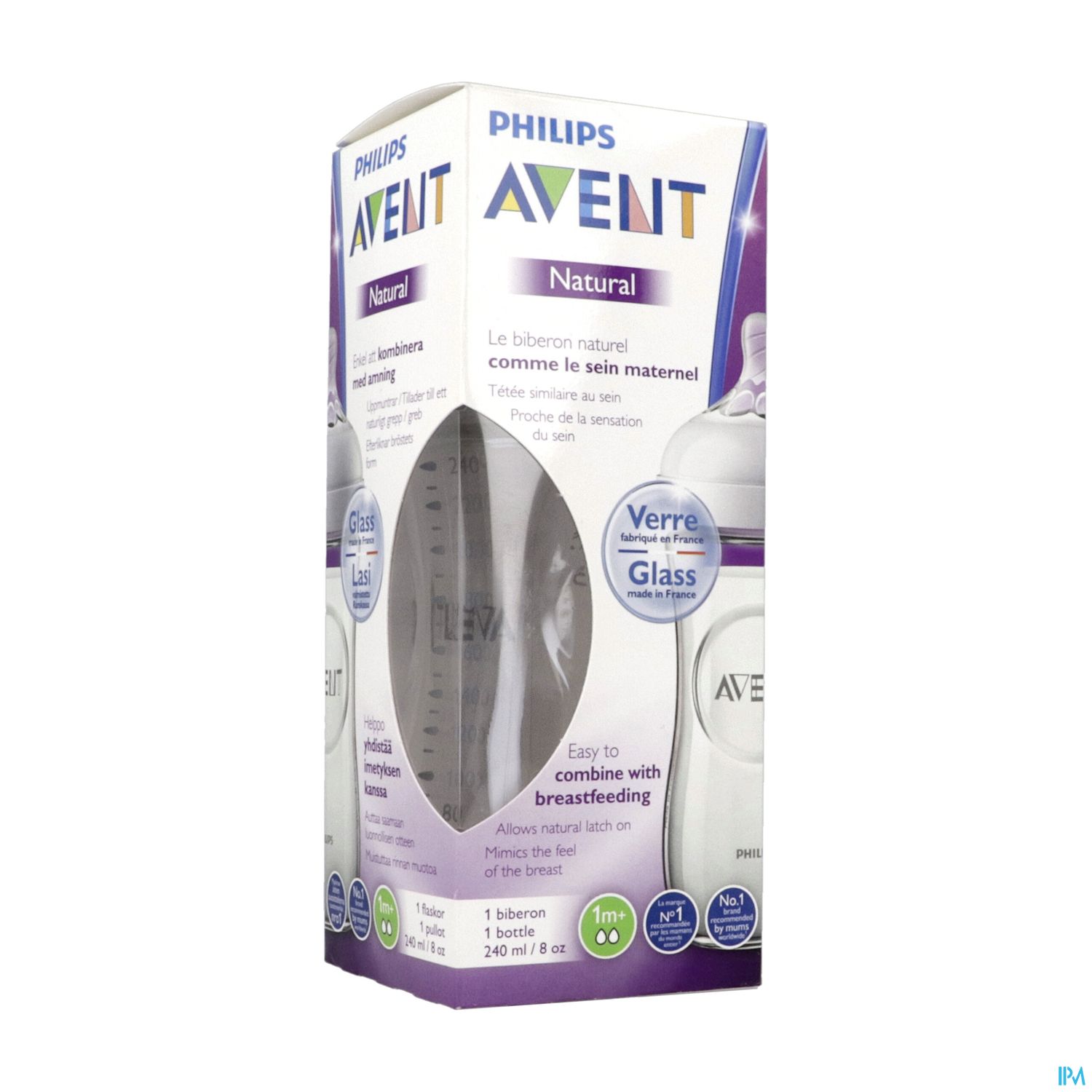 Avent Biberon Natural 2.0 Verre 240ml Scf053/17