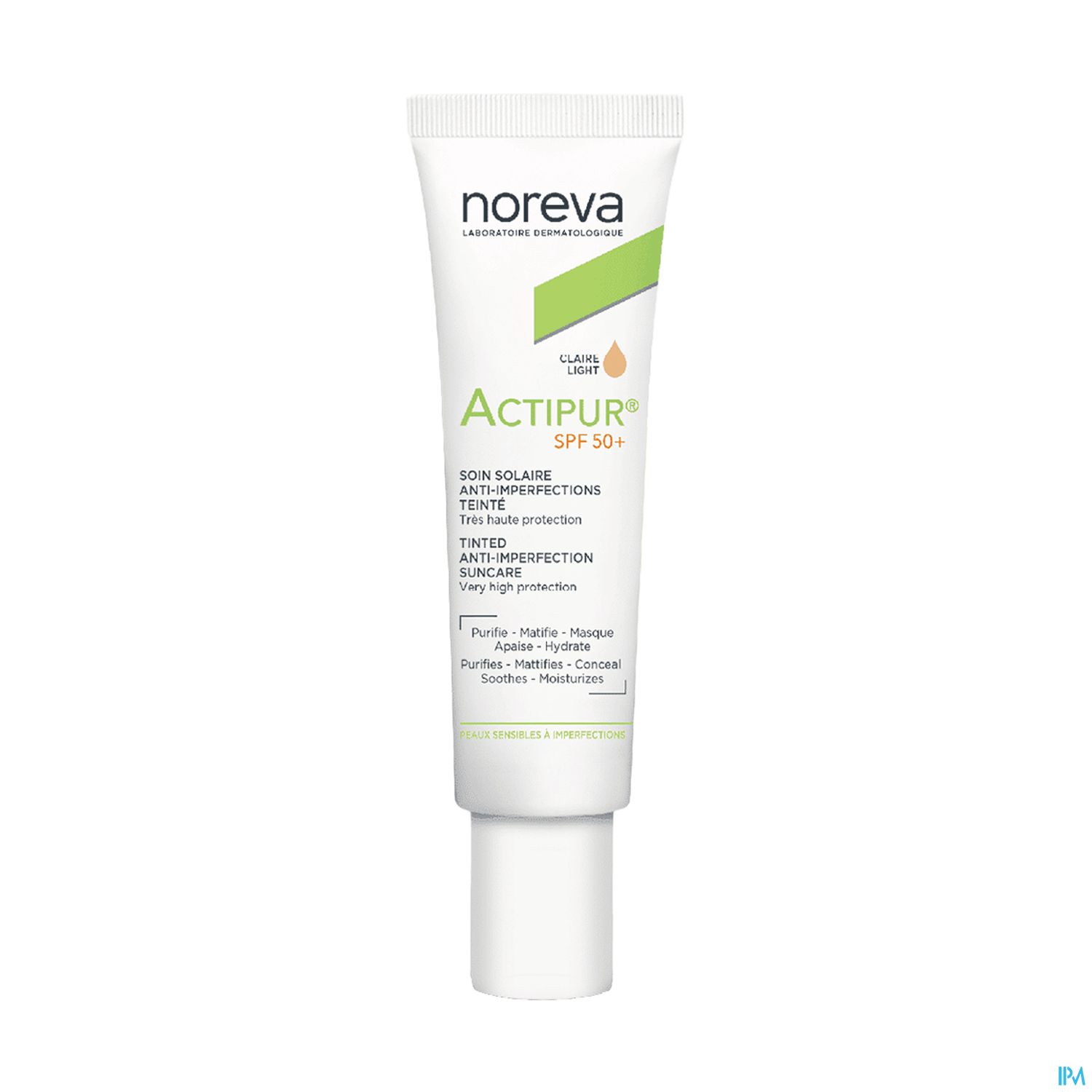Noreva Actipur Soin Solaire Antiimperfections Spf50+ Teinte Claire 40ml