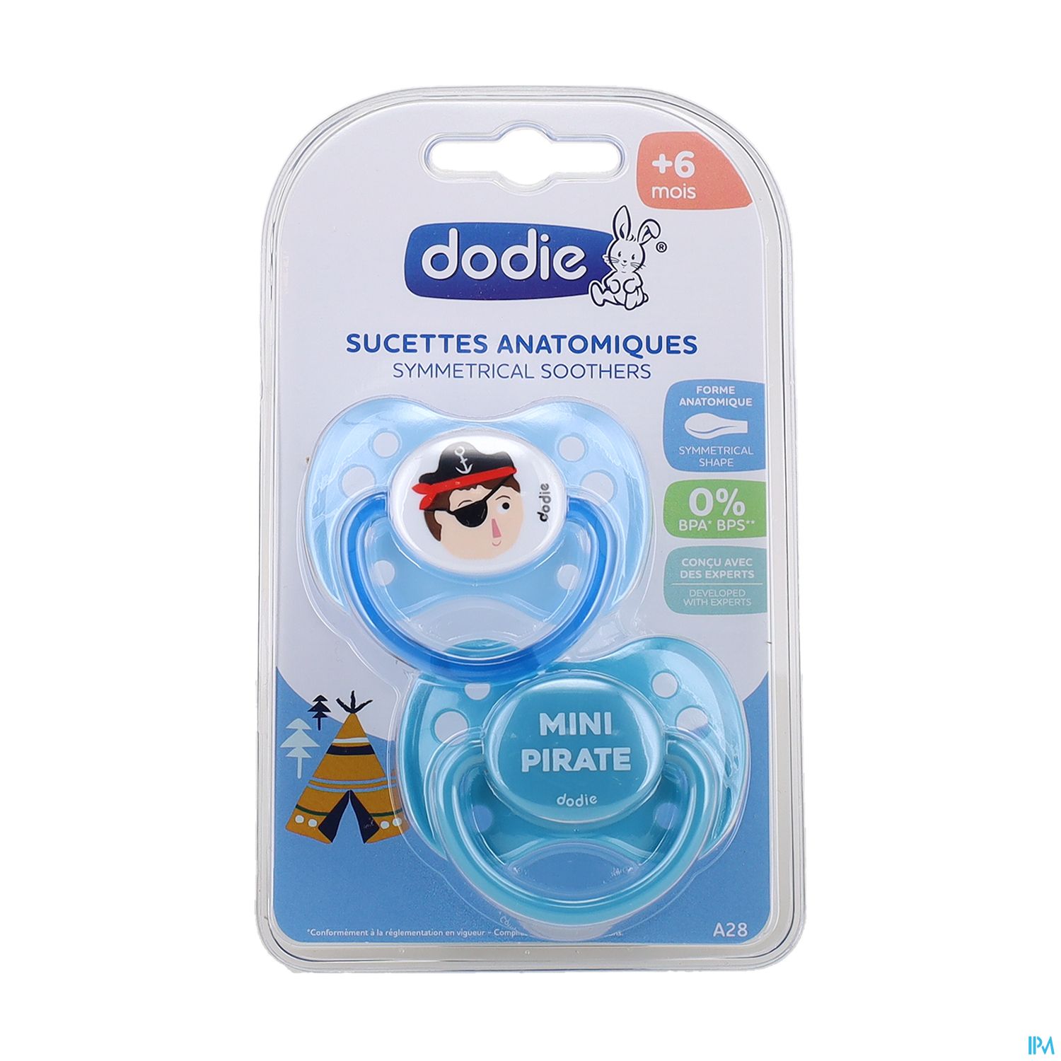 Dodie Sucette Anatomique Silicone Tigre Dinosaure A28 +6mois X2