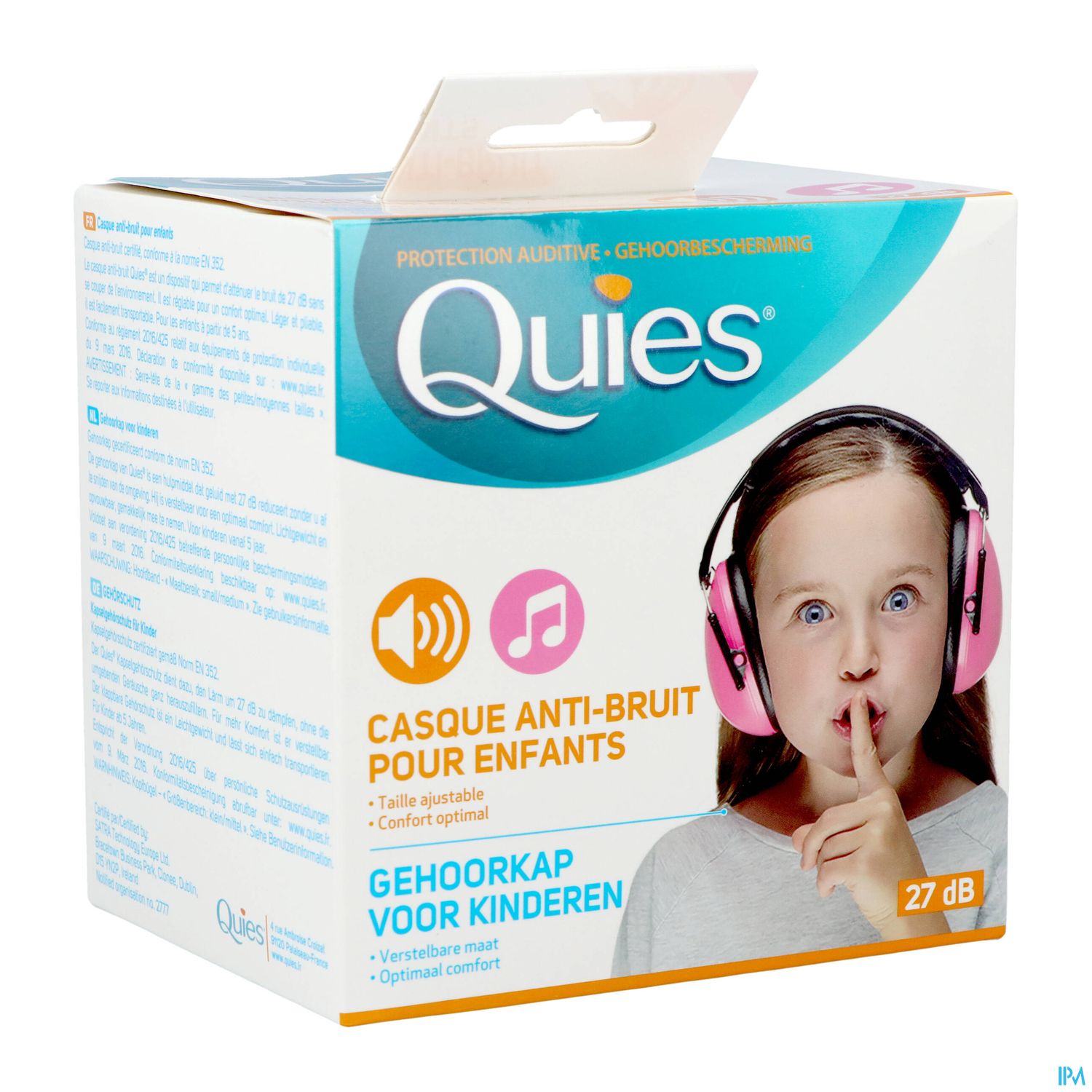 QUIES CASQUE ENF A/BRUIT ROSE