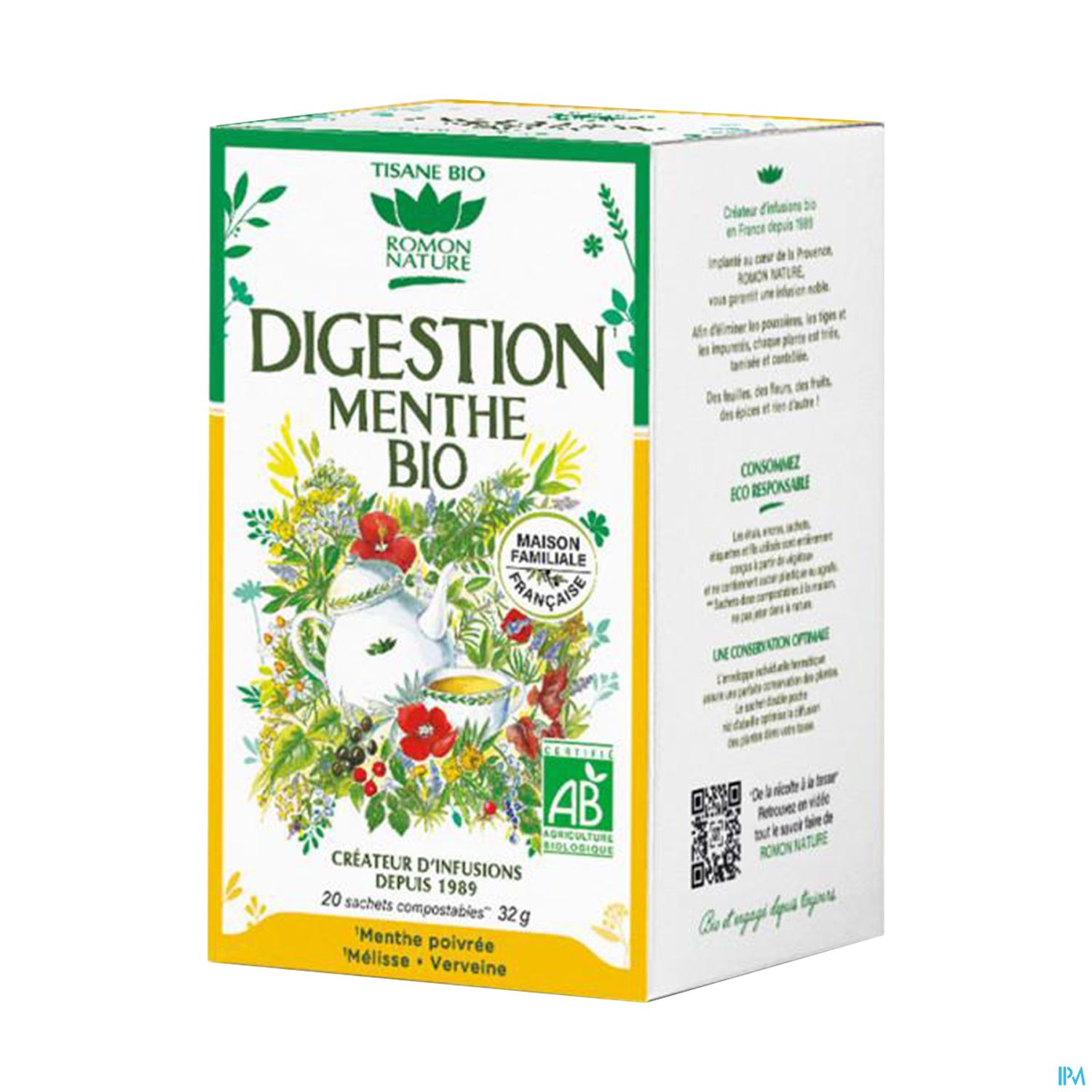 Romon Nature Complexes Digestion Menthe Bio Infusette 1g6 20