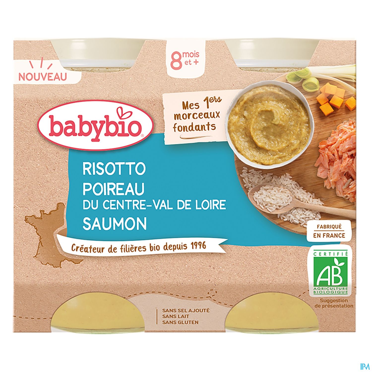 BABYBIO RISOTTO/POIREAU/SAUM2X200G