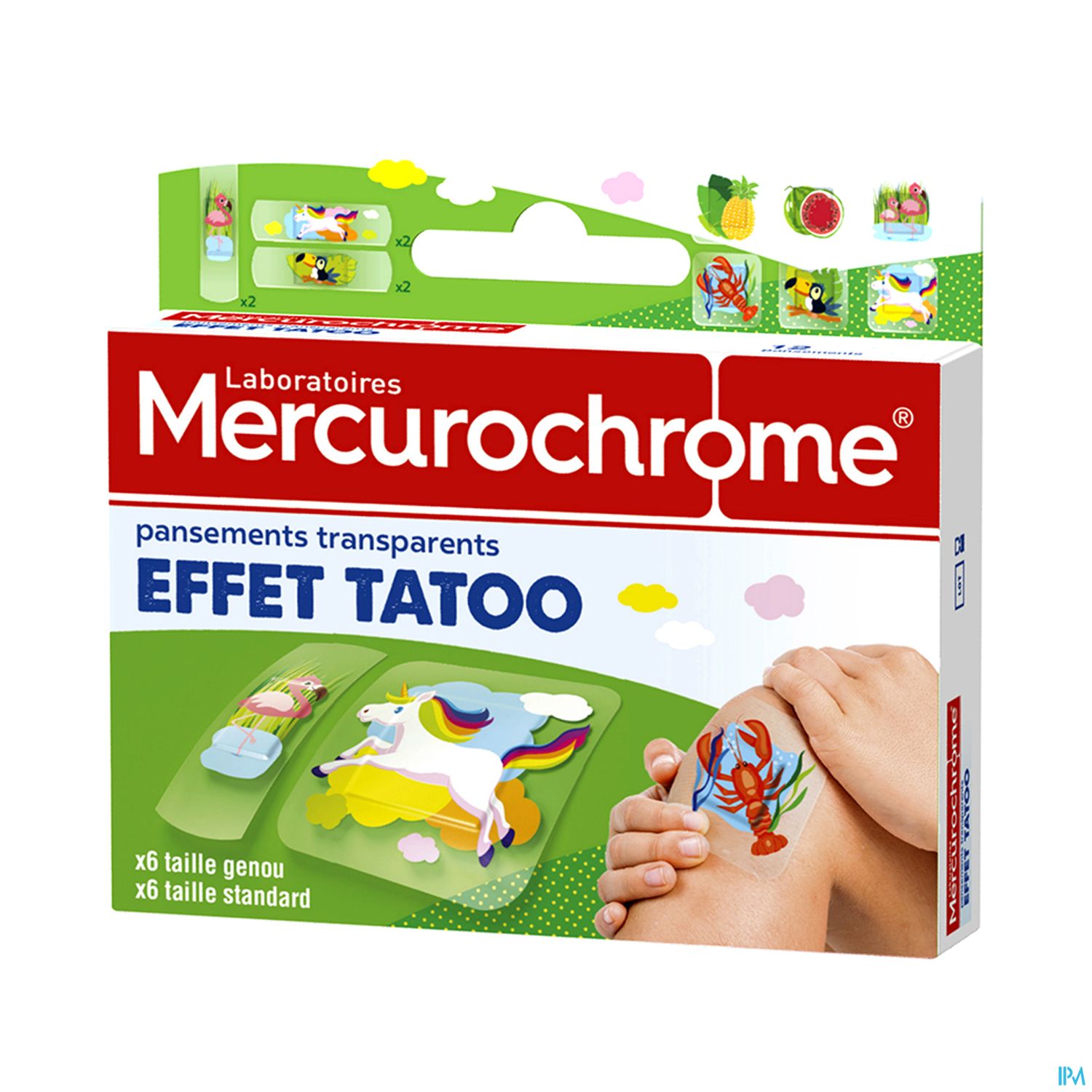 Mercurochrome Pansement Transparent Effet Tatoo X12