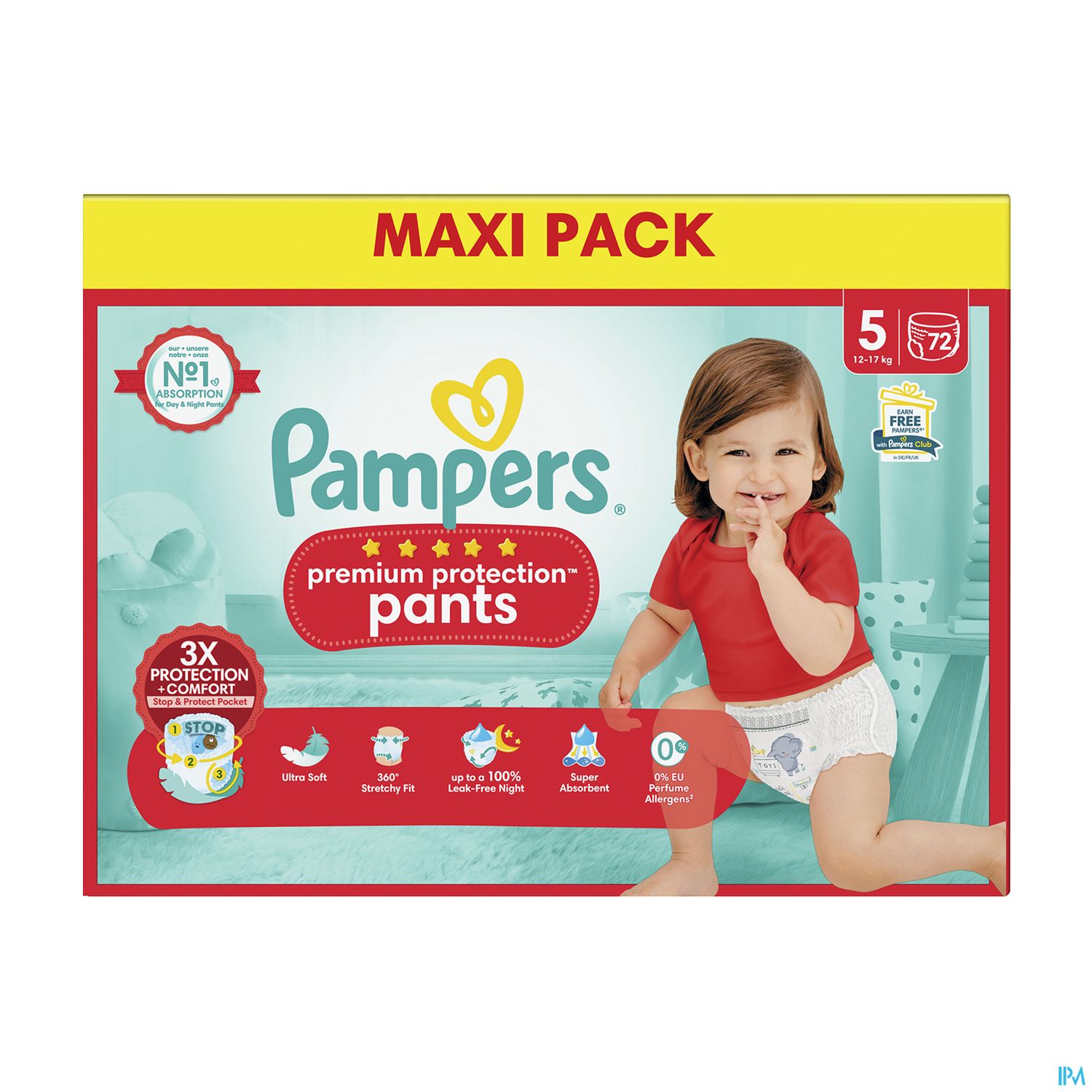 Pampers Premium Protection Pants Culotte T5 12/17kg 72