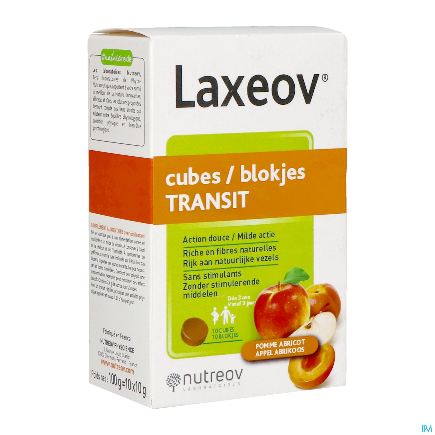 Nutreov Laxeov Cubes Transit Pomme Abricot 10g X10
