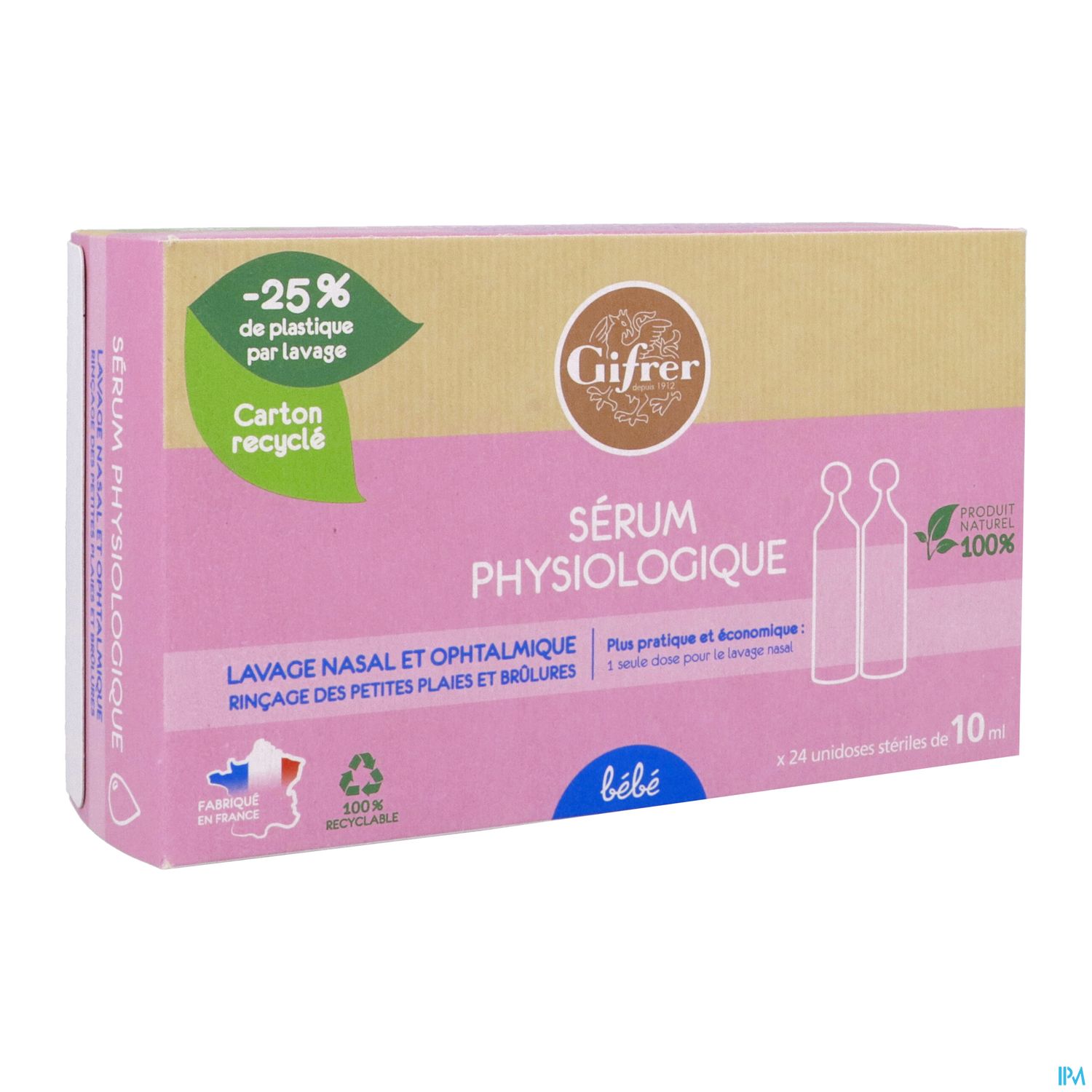 Gifrer Serum Physiologique Solution Nasale Ophta Bebe 10ml 24