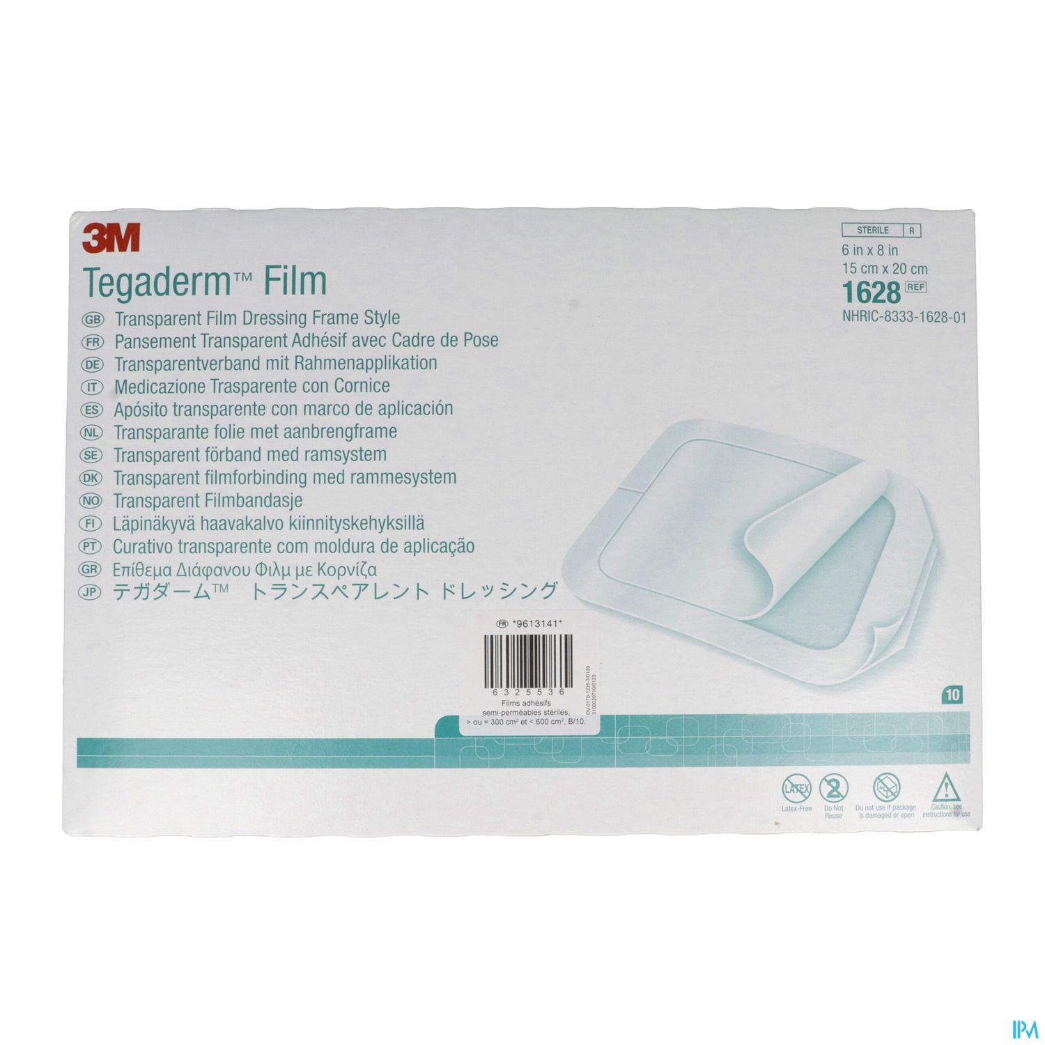 TEGADERM PANS ADH TR 15X20CM 10