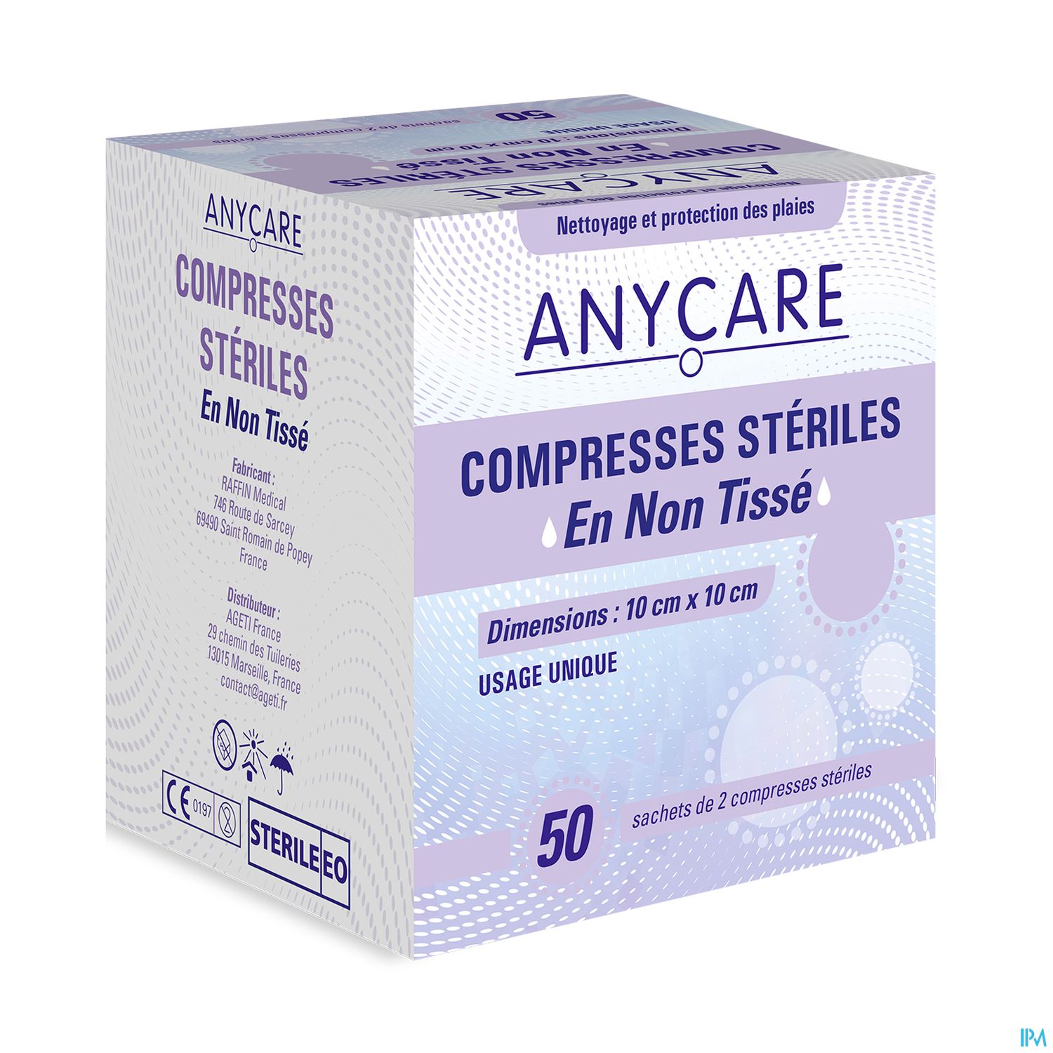 ANYCARE COMP ST NT 10X10CM 50