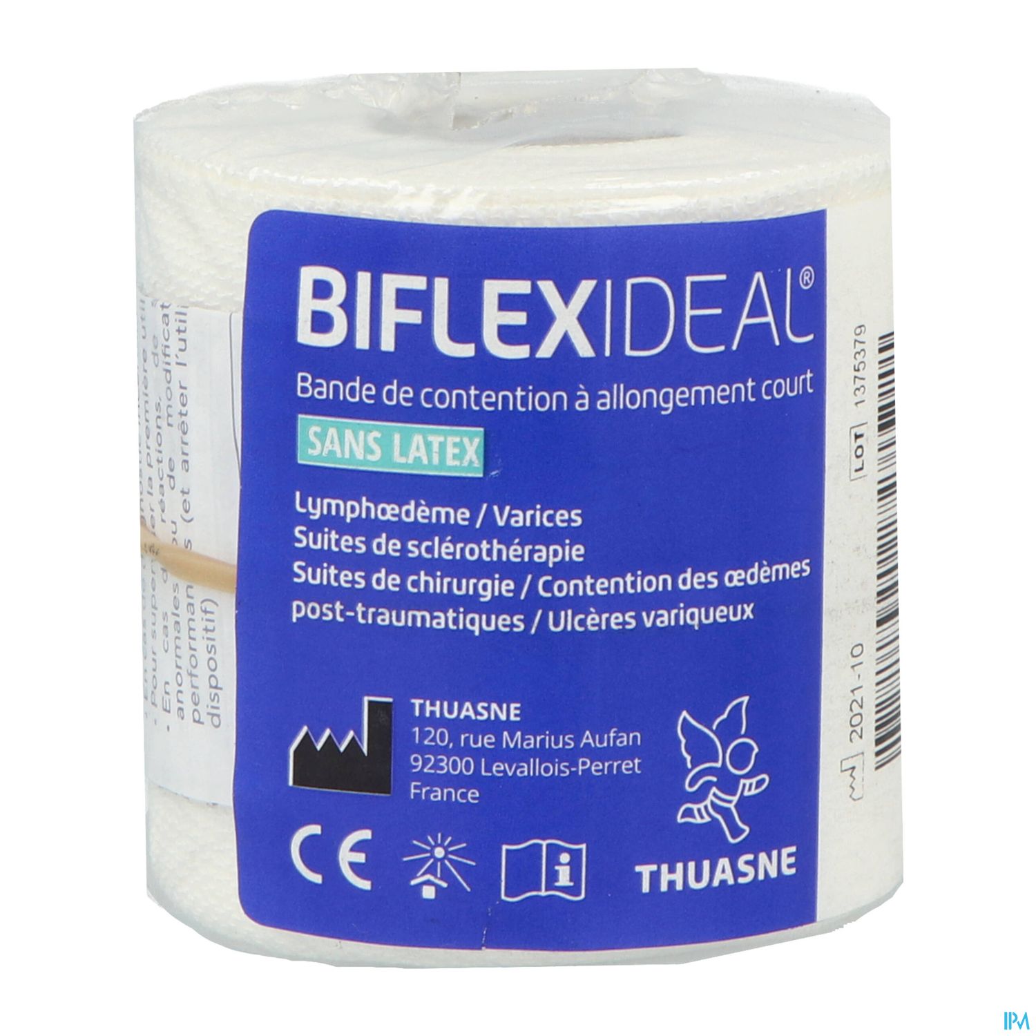 Biflexideal Bande De Contention Blanche 5m X 6cm