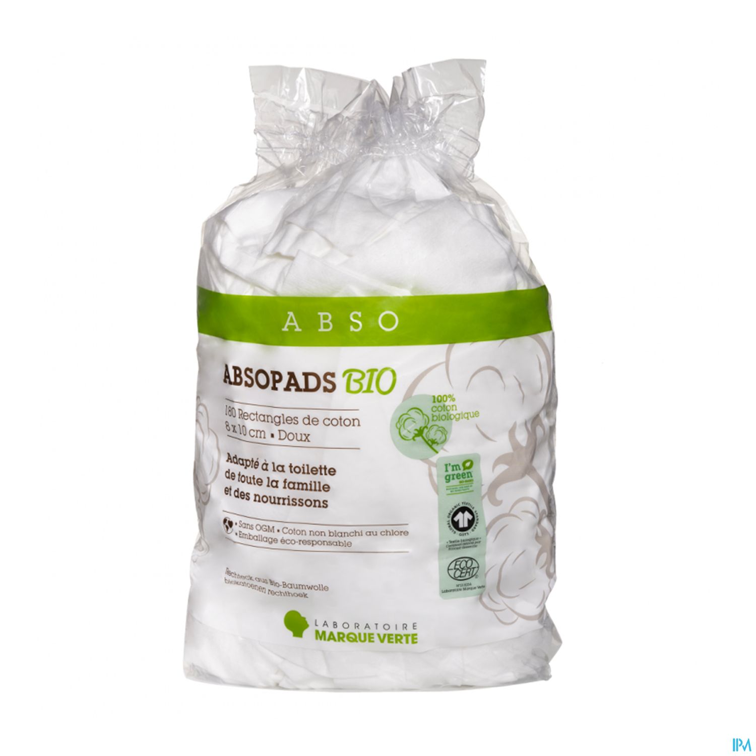 ABSOPADS COTON BIO 8X10 SACH 180