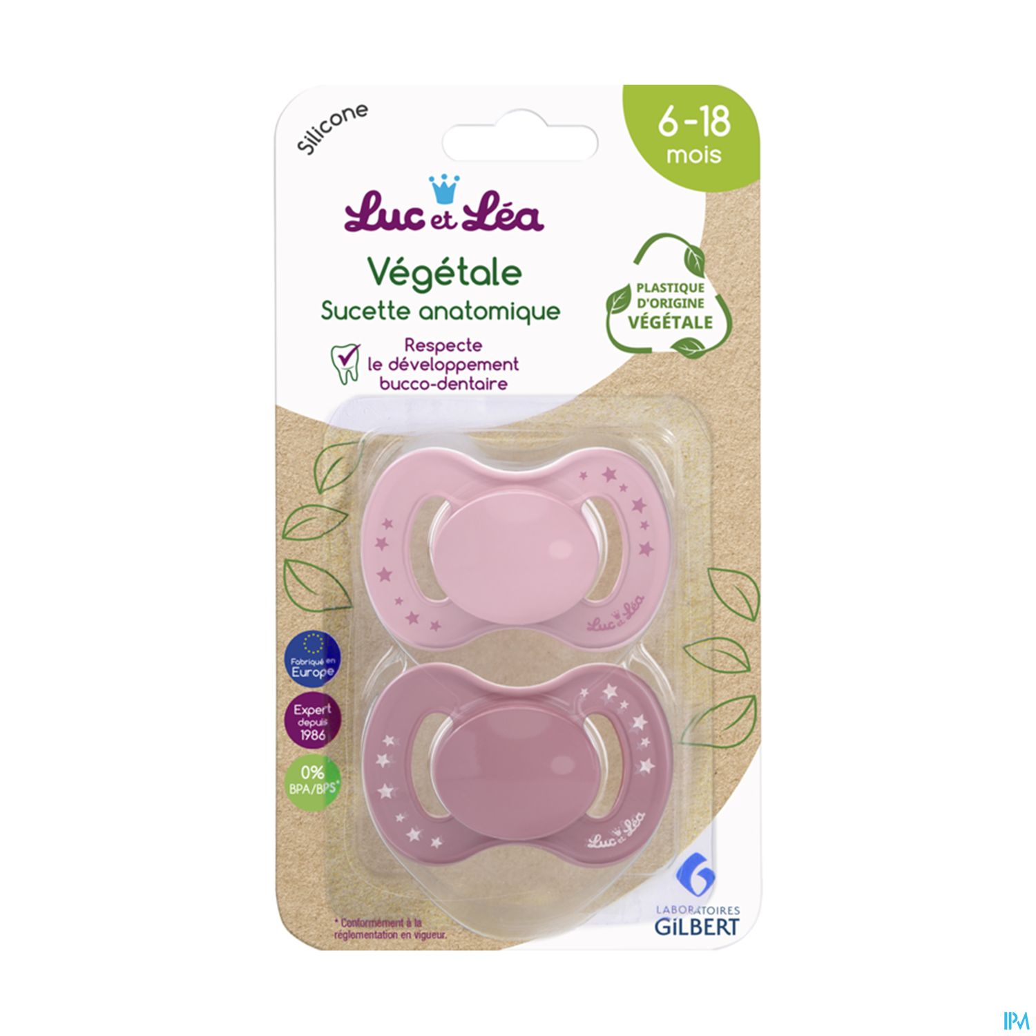 Luc Et Lea Sucette Anatomique Bio Fille 6/18m X2