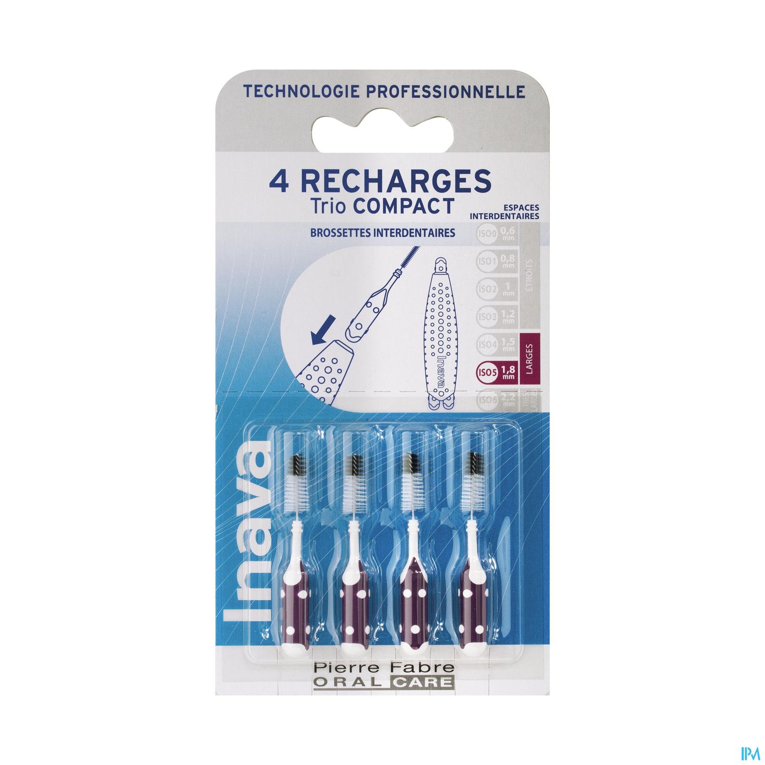 Inava Trio Compact Brossette Recharge Violet X3