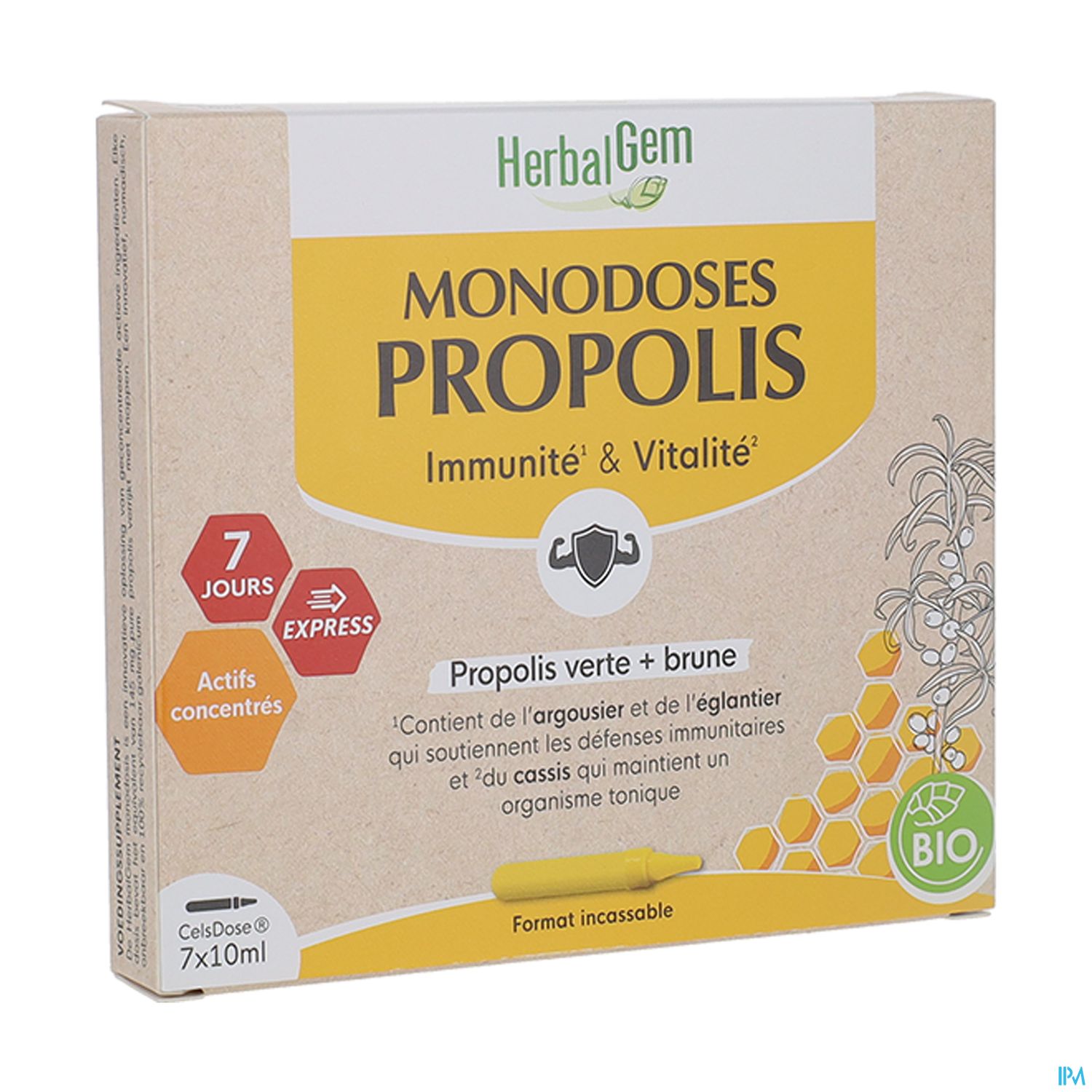 HERBALGEM PROPOLIS BIO MONOD7X10ML
