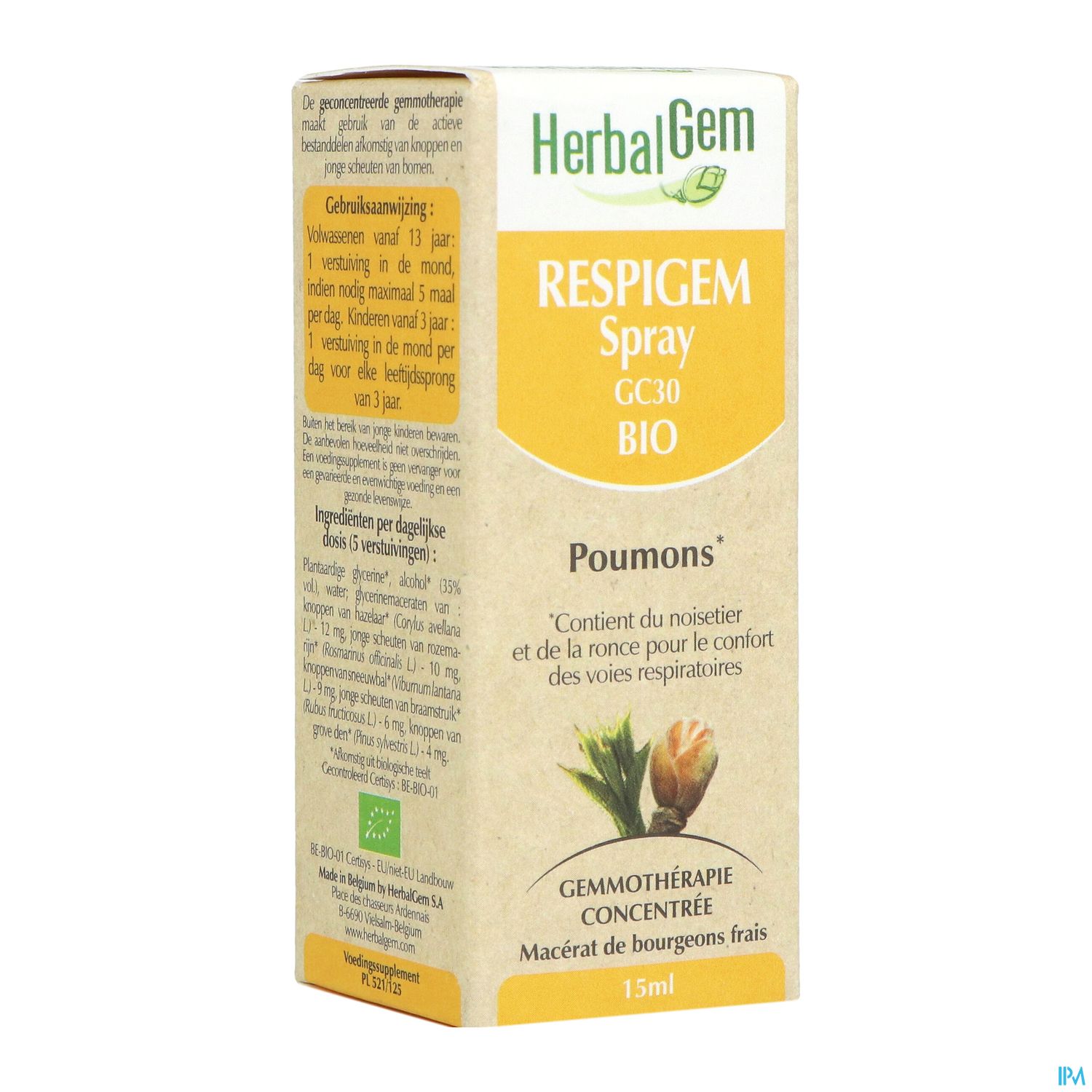 Herbalgem Respigem Gc30 Poumons Bio Spray 15ml