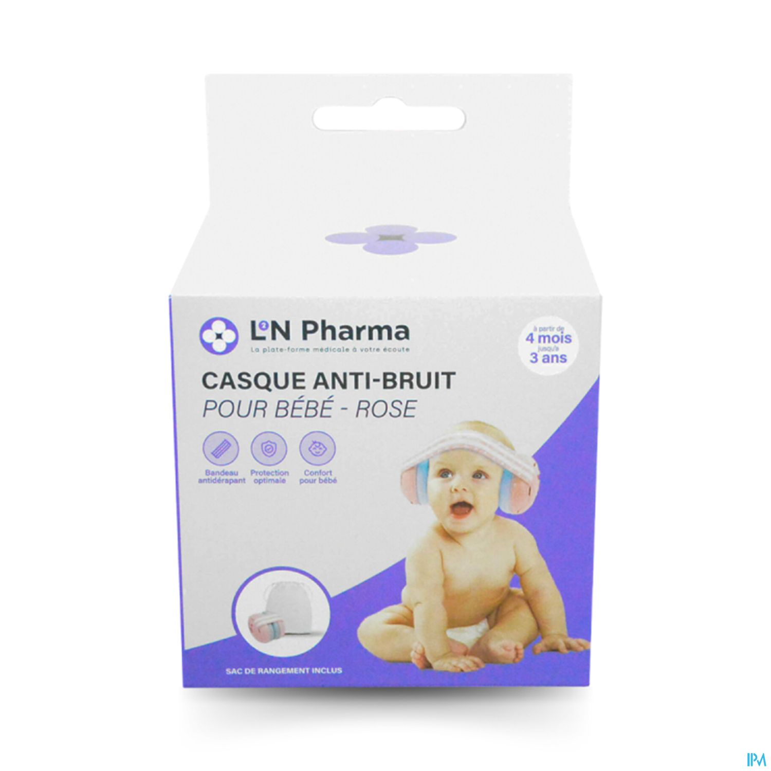 L2N CASQUE A/BRUIT BEBE 3M+ ROSE