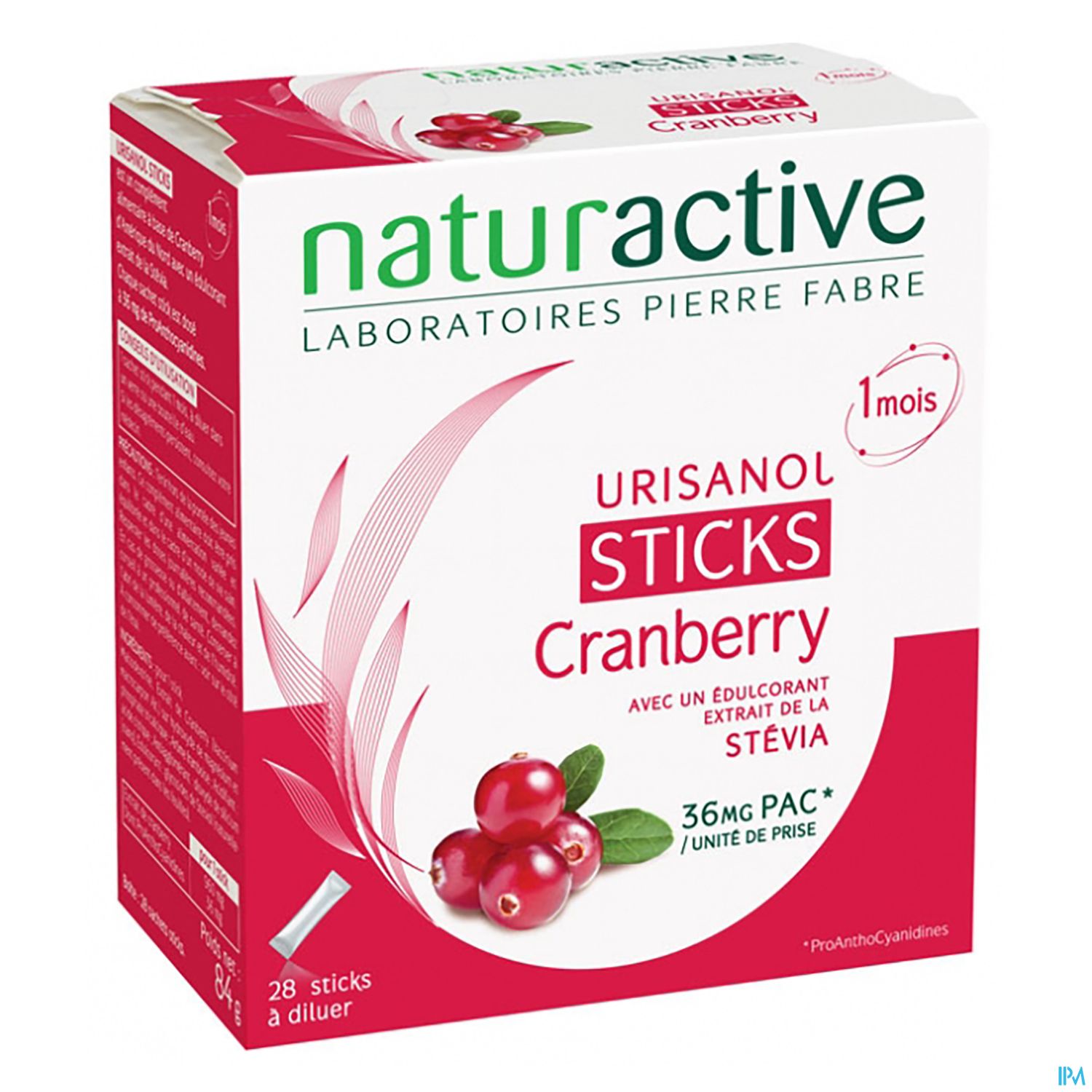 URISANOL STEVIA CRANBERRY STICK 28