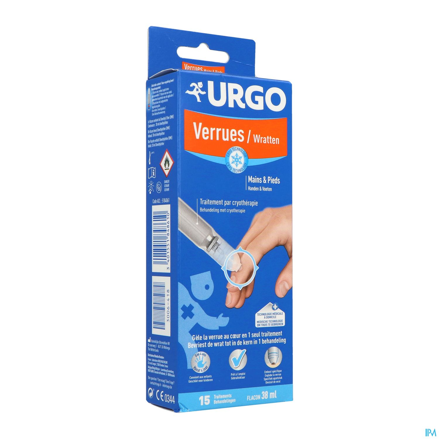 URGO VERRUE MAINS/PIEDS CRYO 38ML