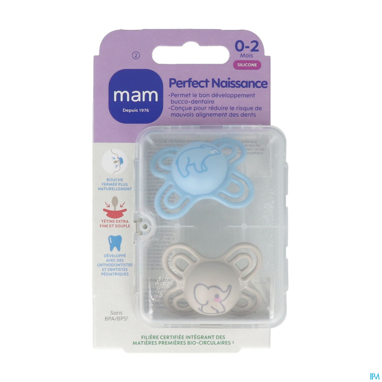 Mam Sucette Perfect Naissance 0/2m Silicone X2