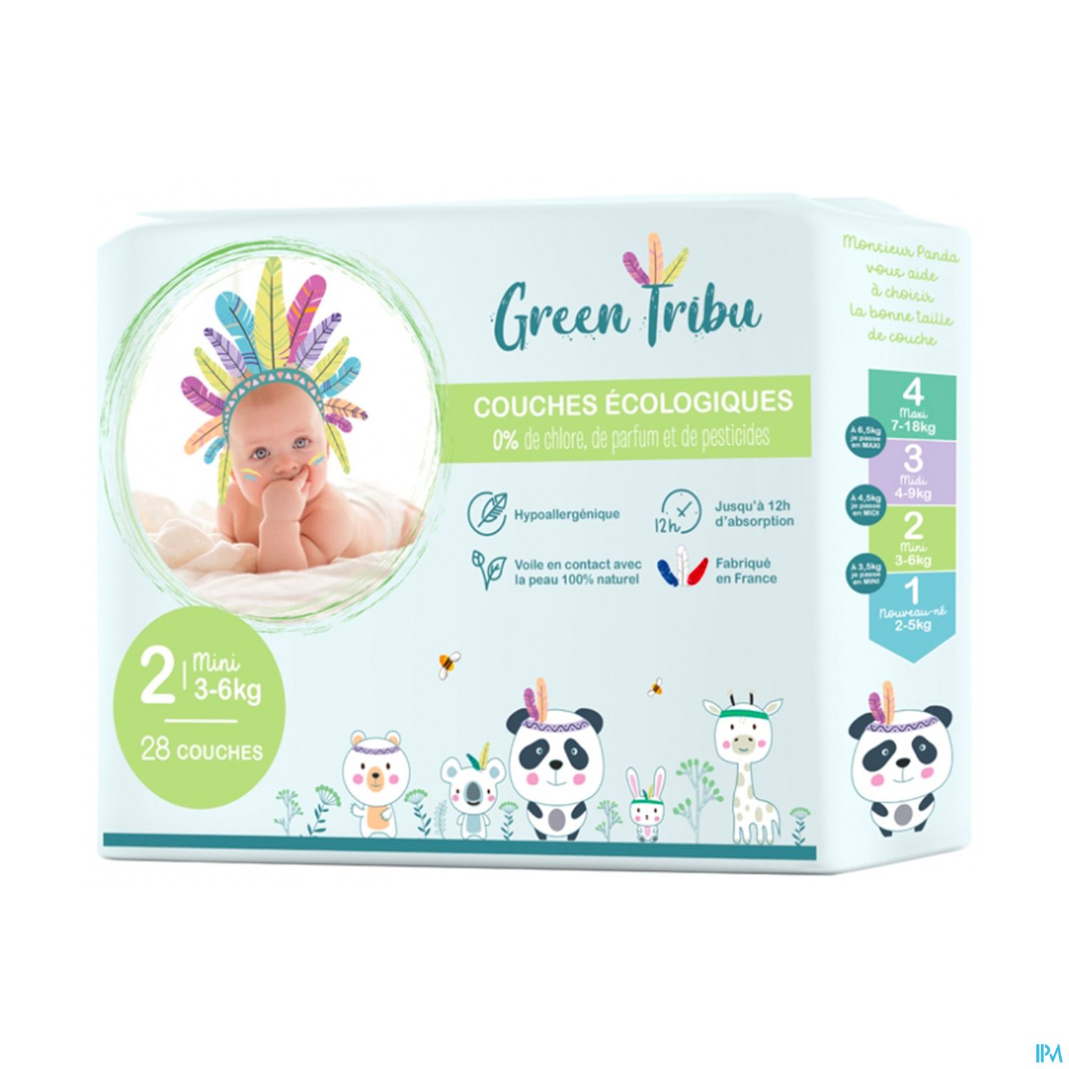 GREEN TRIBU COUCHE 3-6KG T2 28