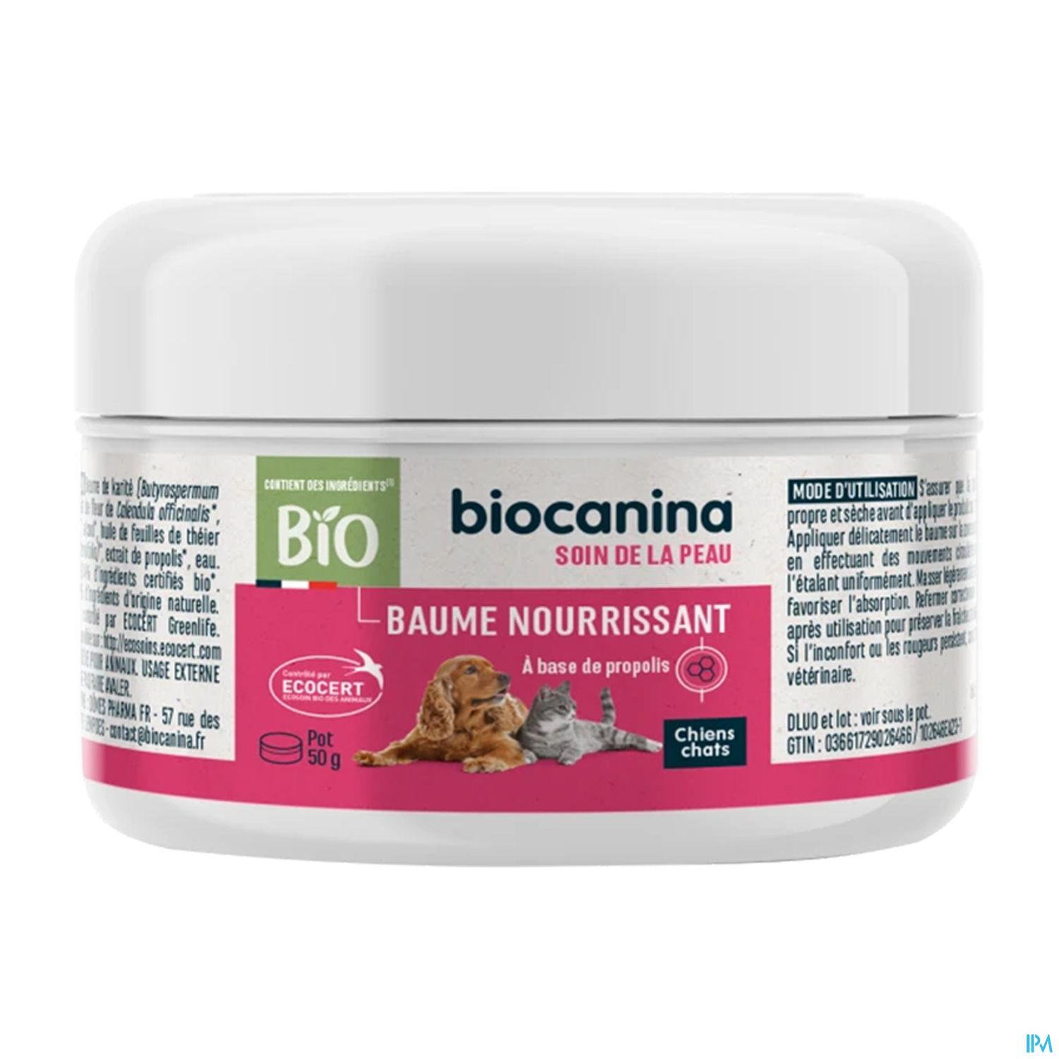 Biocanina Baume Nourrissant Bio Soin De La Peau Chien Chat 50g