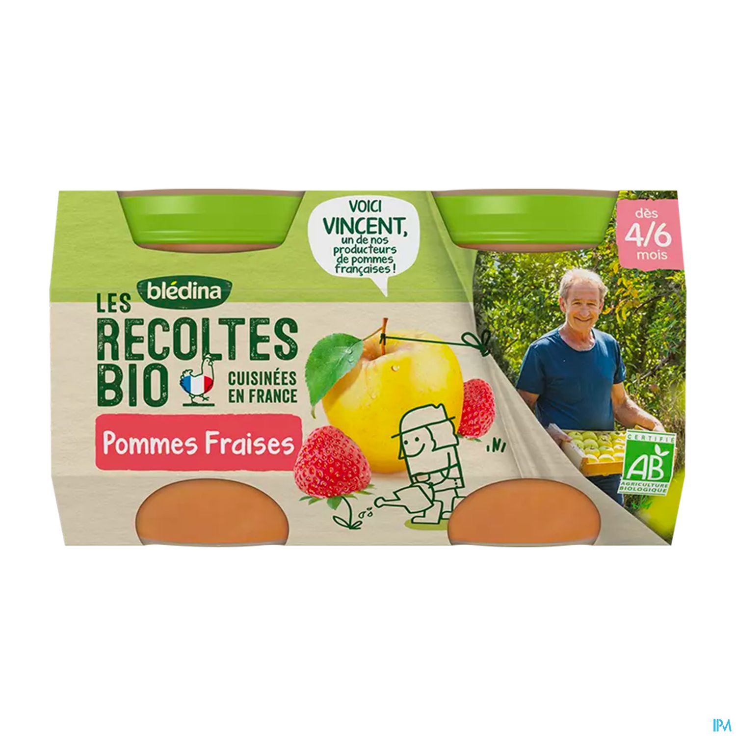 BLEDINA REC BIO POMM/FRAISE 130GX2
