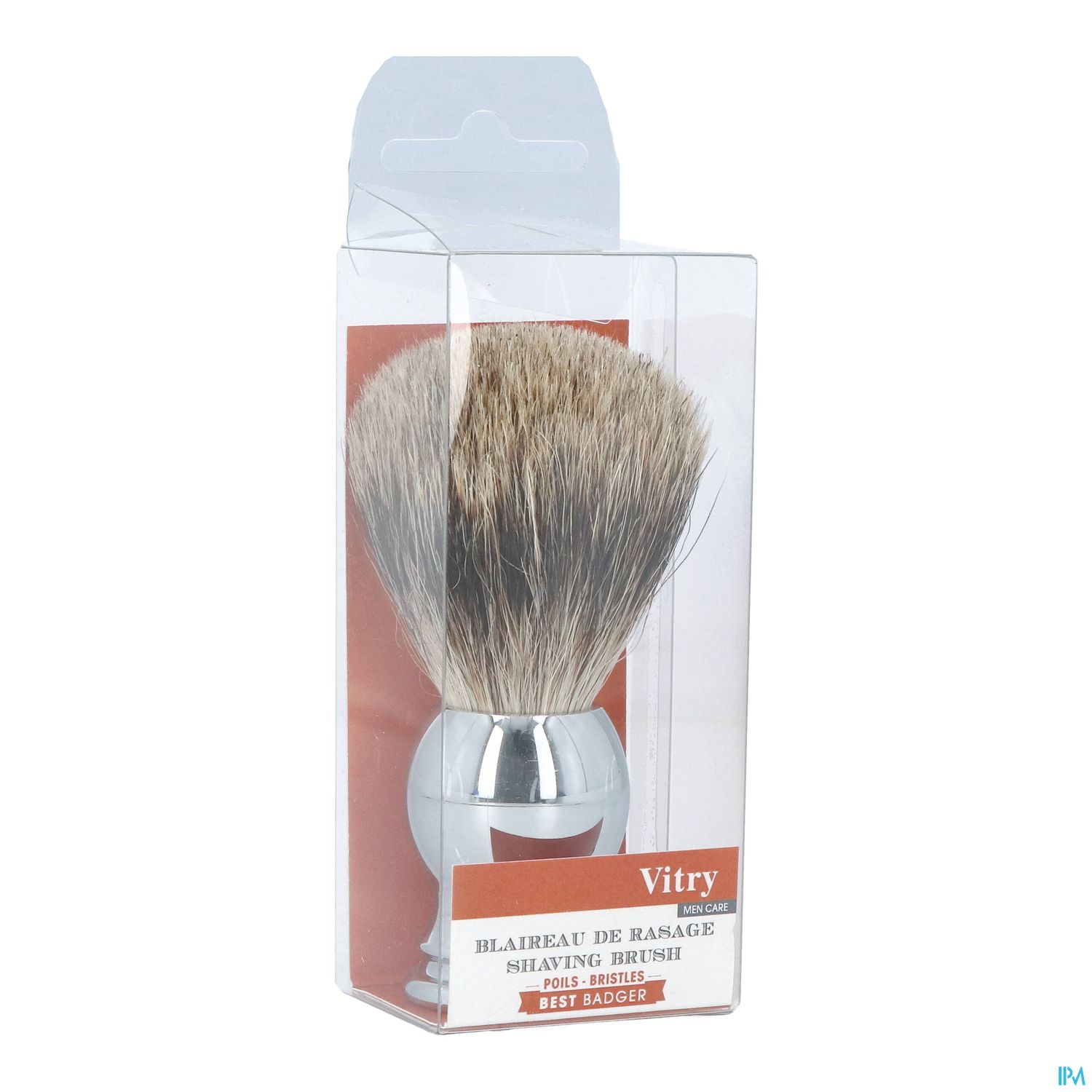 Vitry Men Care Blaireau Best Badger Manche Metal