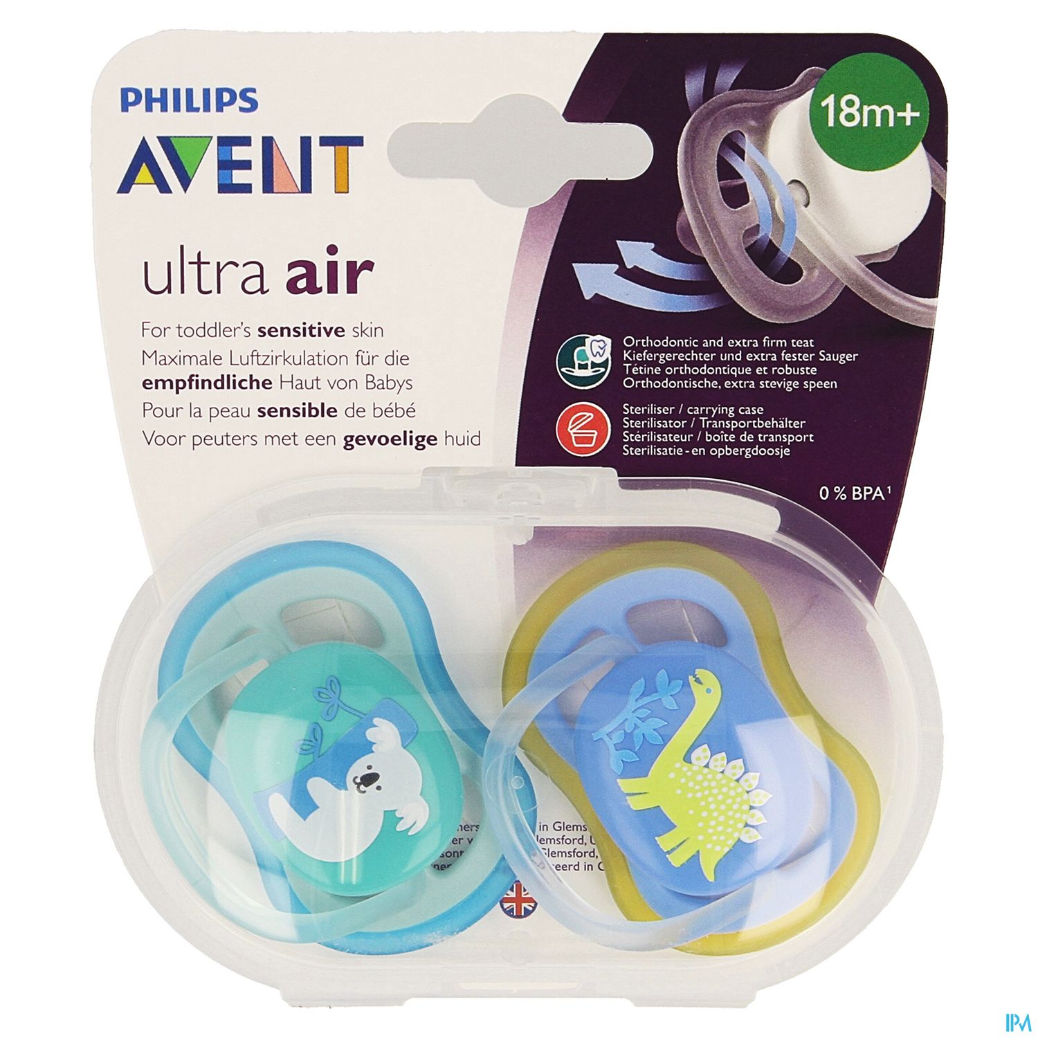 Avent Sucette Ultra Air Boy Koala +18mois Scf349/11 X2