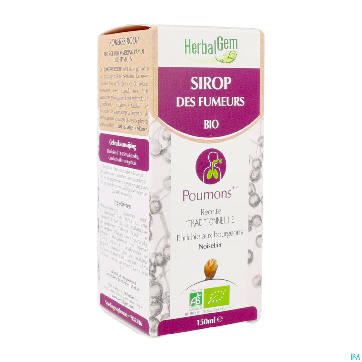 HERBALGEM SIROP FUMEURS BIO 150ML