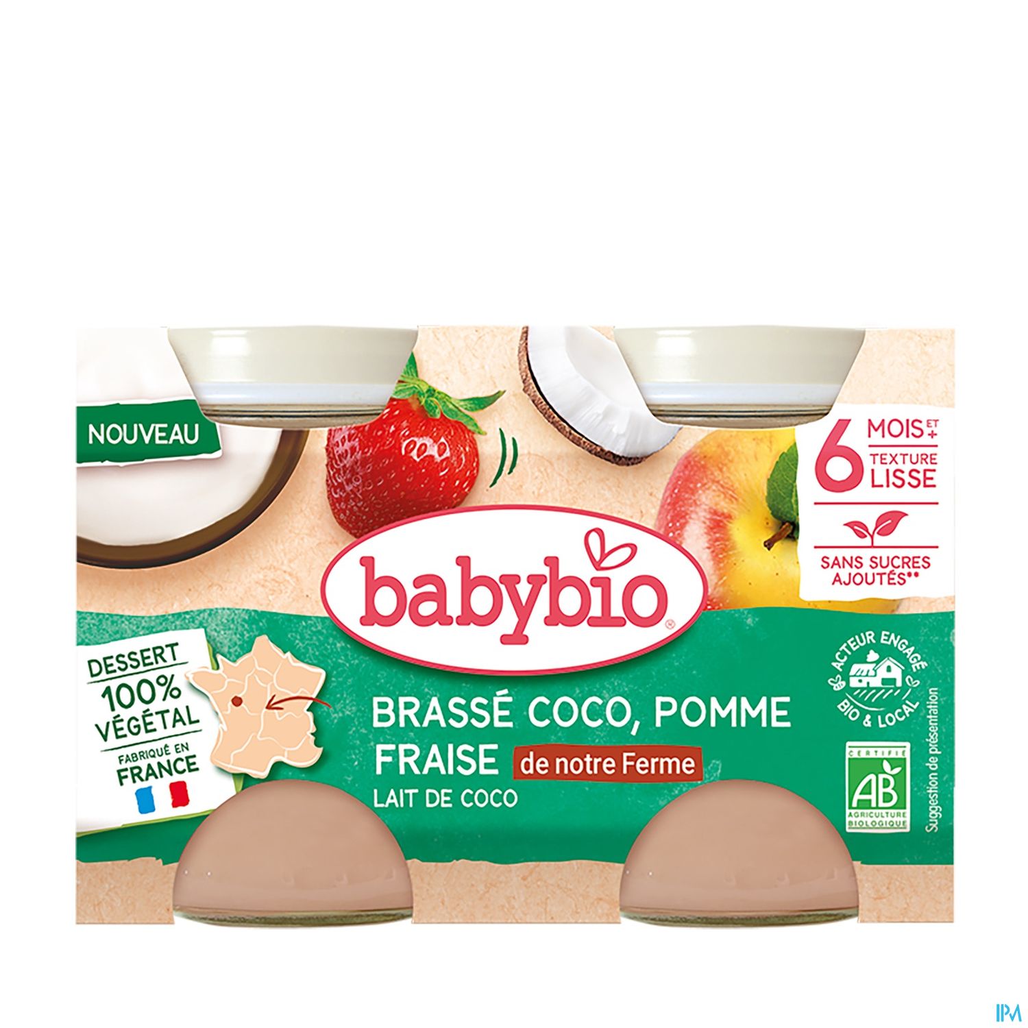BABYBIO BRASSE COCO/POM/FRAIS2X130