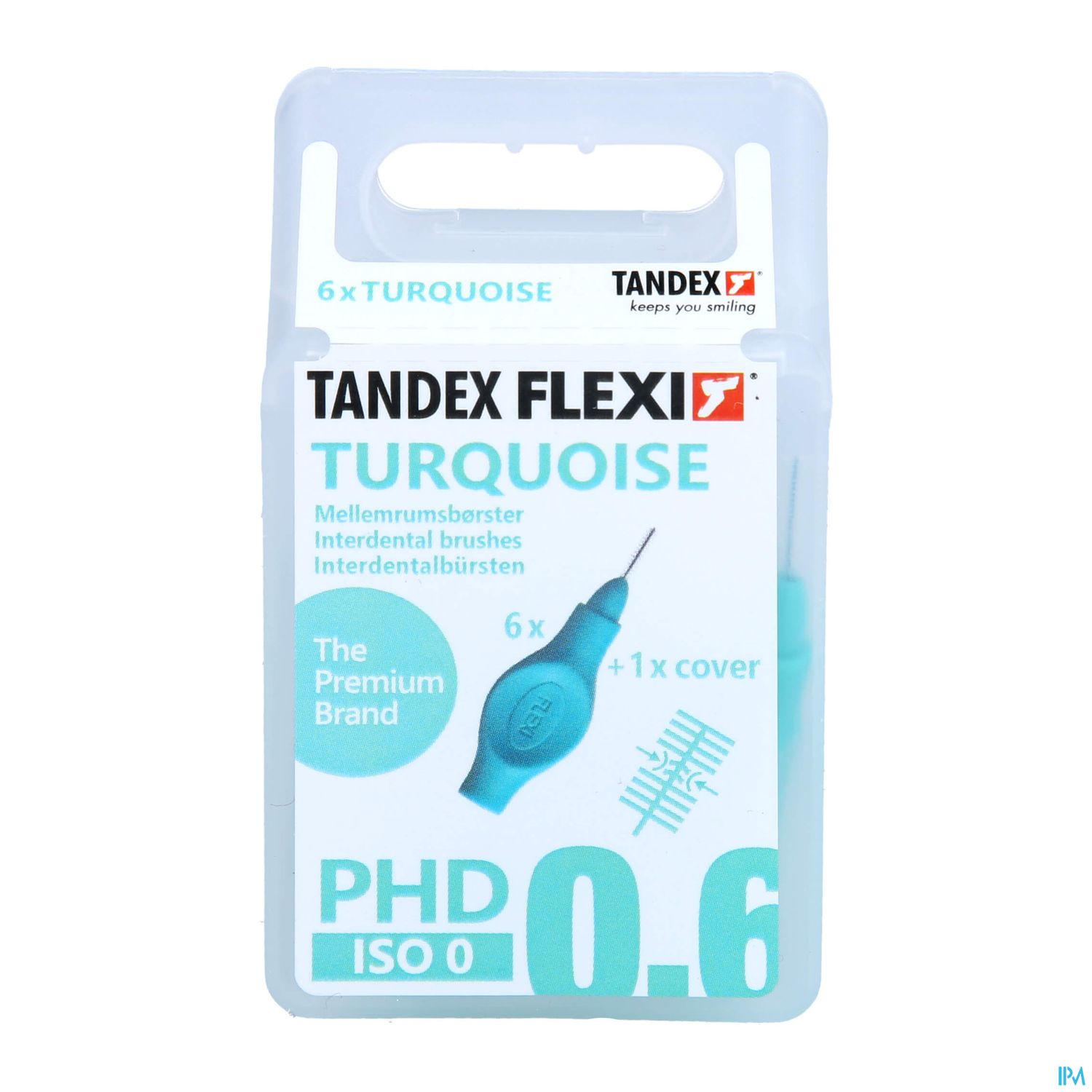 Flexi Tandex Brossette Interdentaire Cylindrique Manche Flexible Court Turquoise X6
