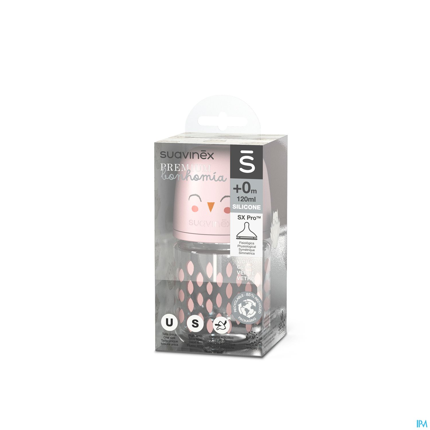 Suavinex Biberon Verre Tetine Sx Pro S Bonhomia Rose 120ml