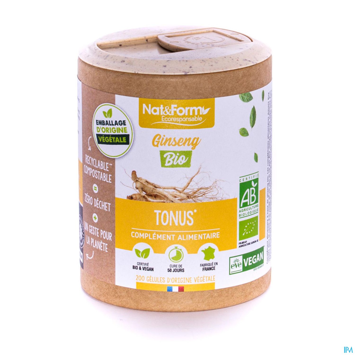 Nat Et Form Ecoresponsable Ginseng Rouge Bio Gelule Vegetale 200