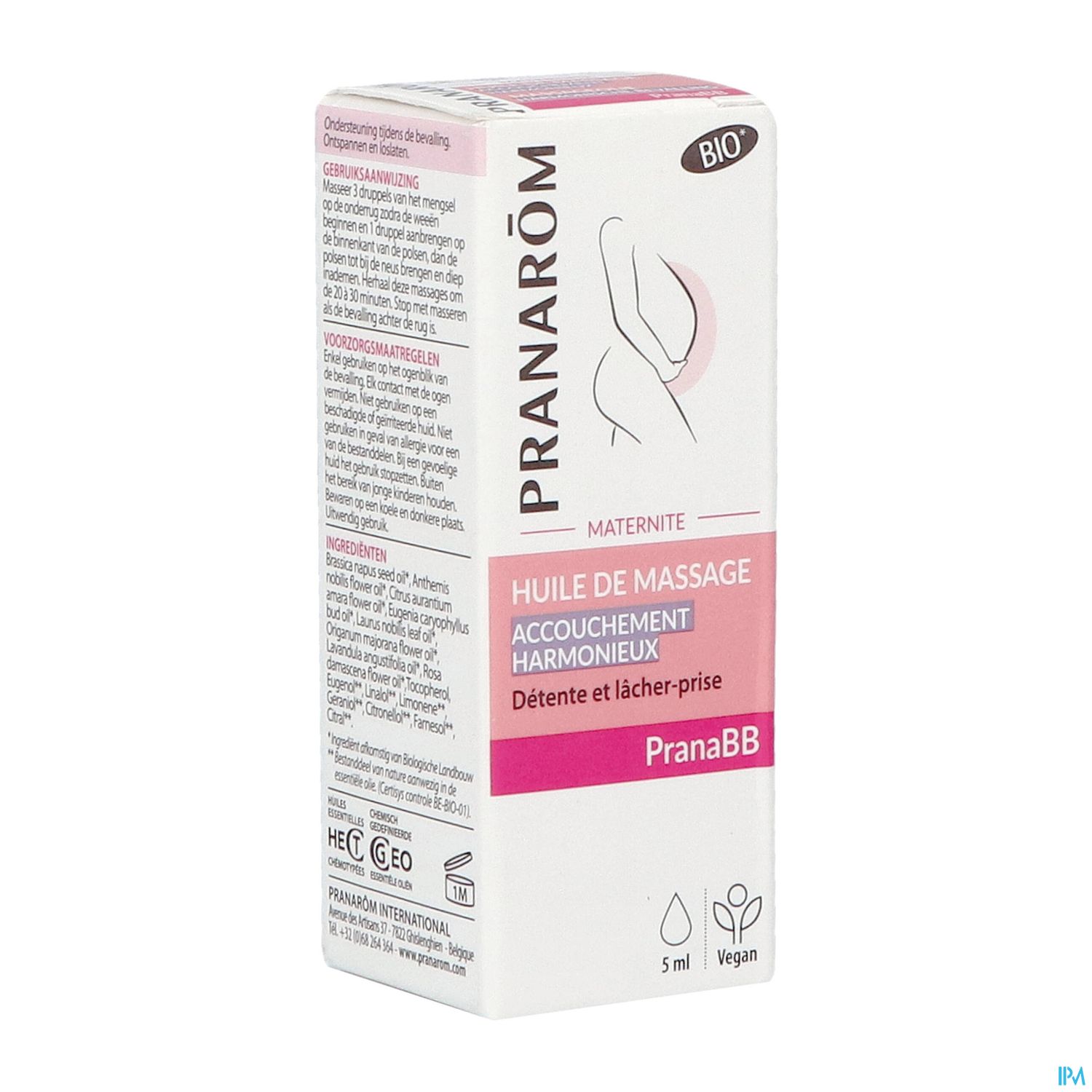 Pranarom Pranabb Maternite Huile Massage Accouchement Harmonieux Bio 5ml