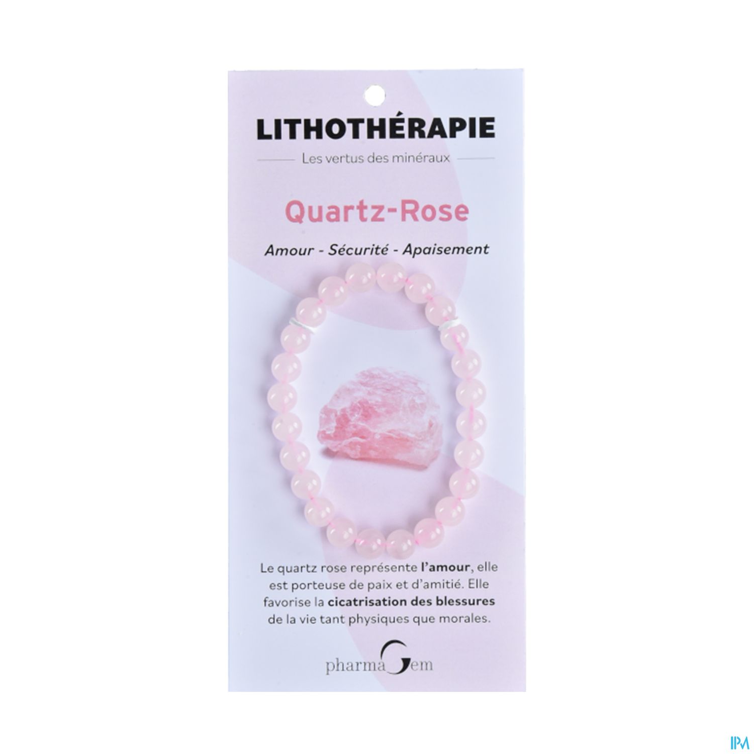 BRACEL LITHOTHERAP QUARTZ ROSE 8MM