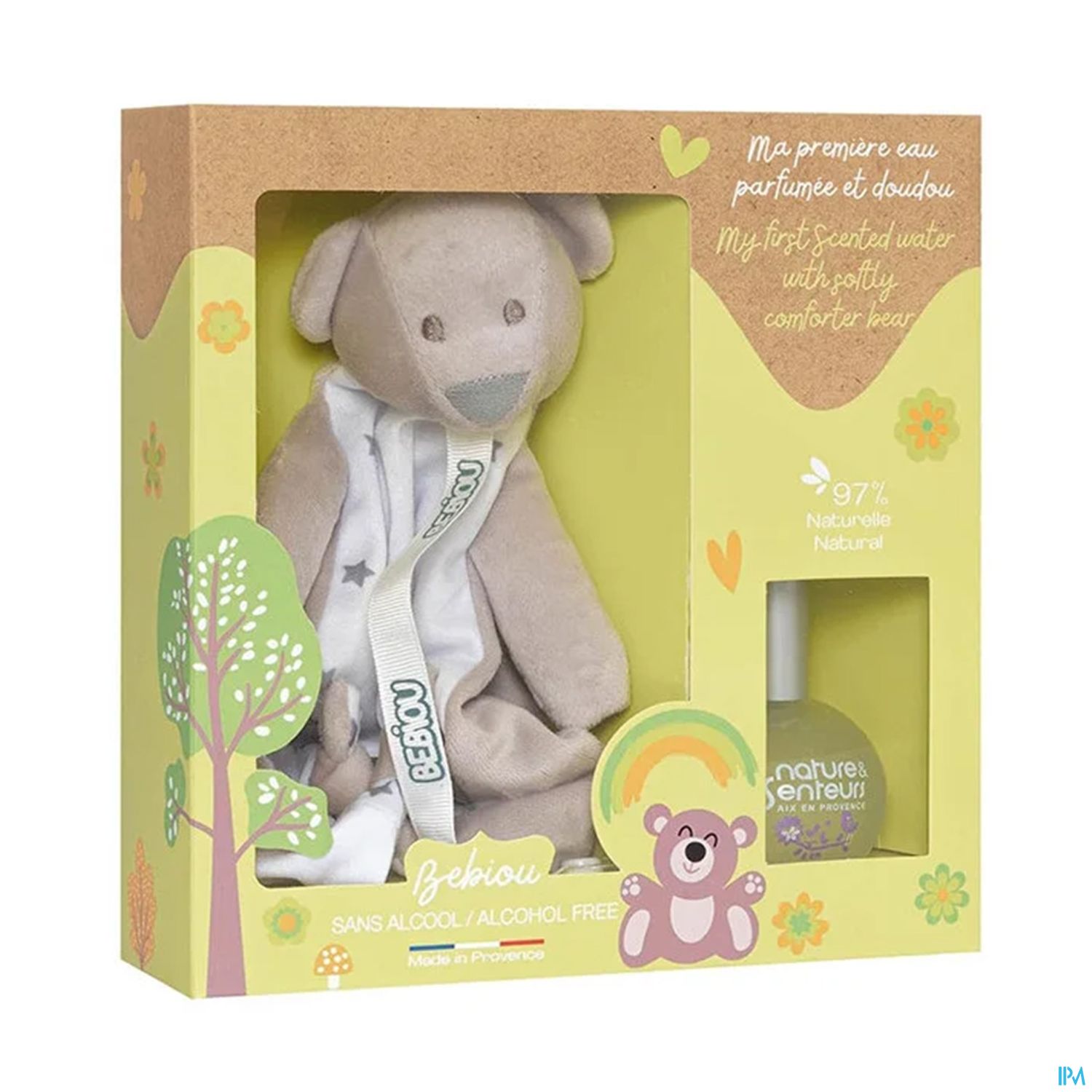 Nature Et Senteurs Eau Bebe Sans Alcool Vaporisateur 50ml +doudou Ourson Bebiou Avec Attache Sucette