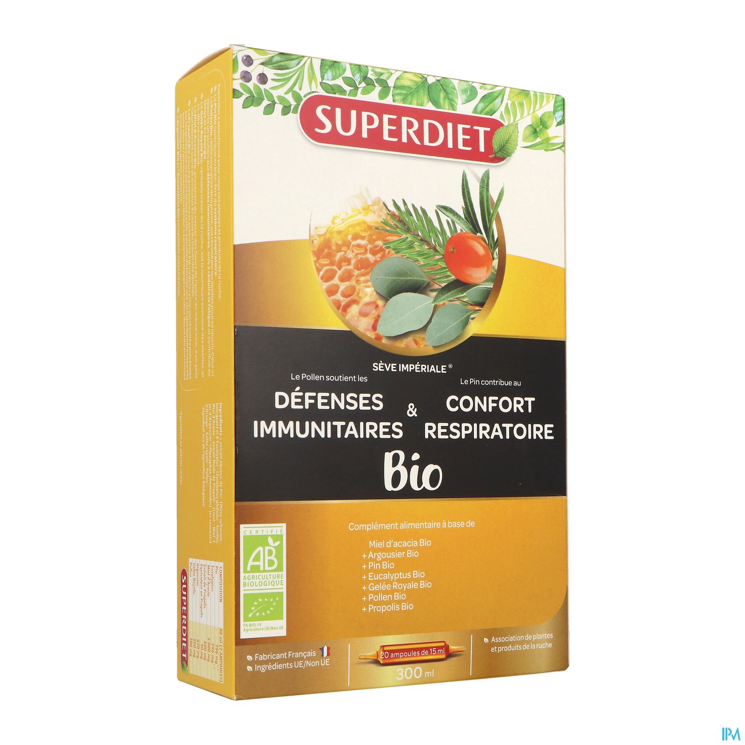 Superdiet Immunite Et Respiration Bio Ampoule Buvable 15ml 20