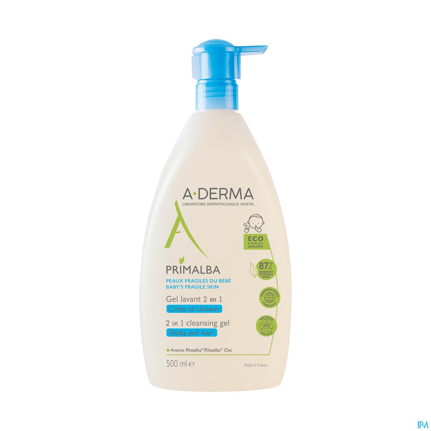 A Derma Primalba Gel Lavant 2en1 Corps Et Cheveux 500ml