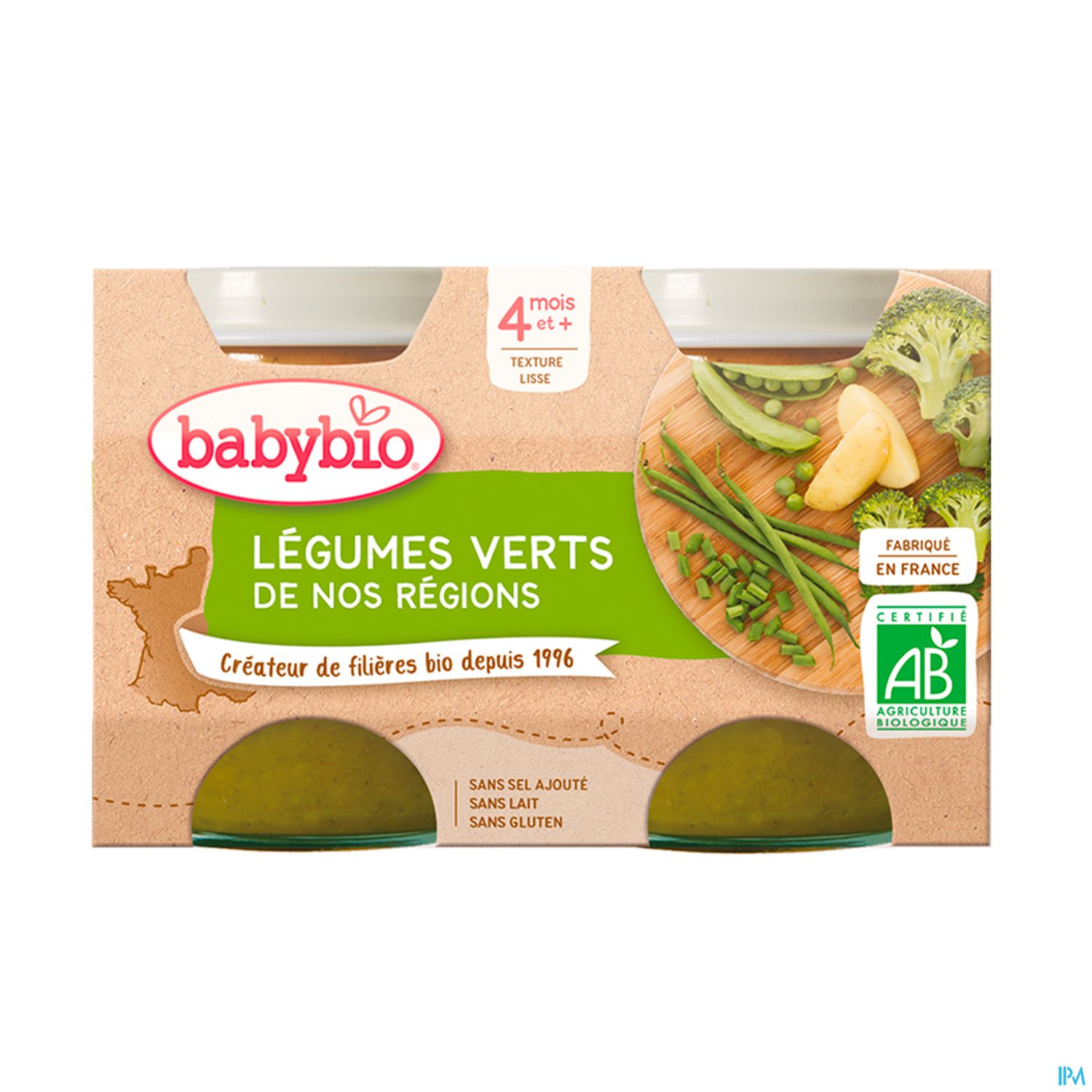 Babybio Puree Legumes Verts 4m 130g