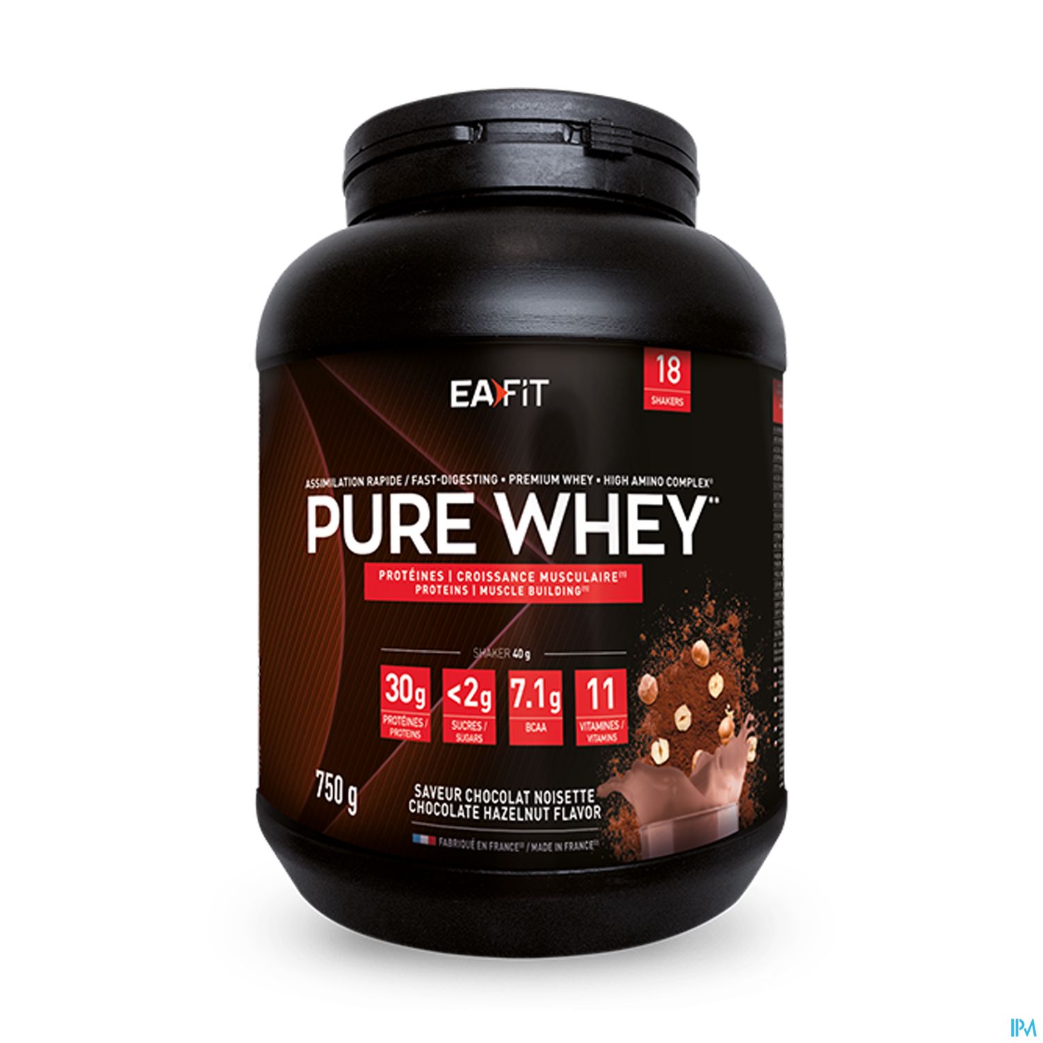 Eafit Pure Whey Poudre Pour Boisson Chocolat Noisette 750g