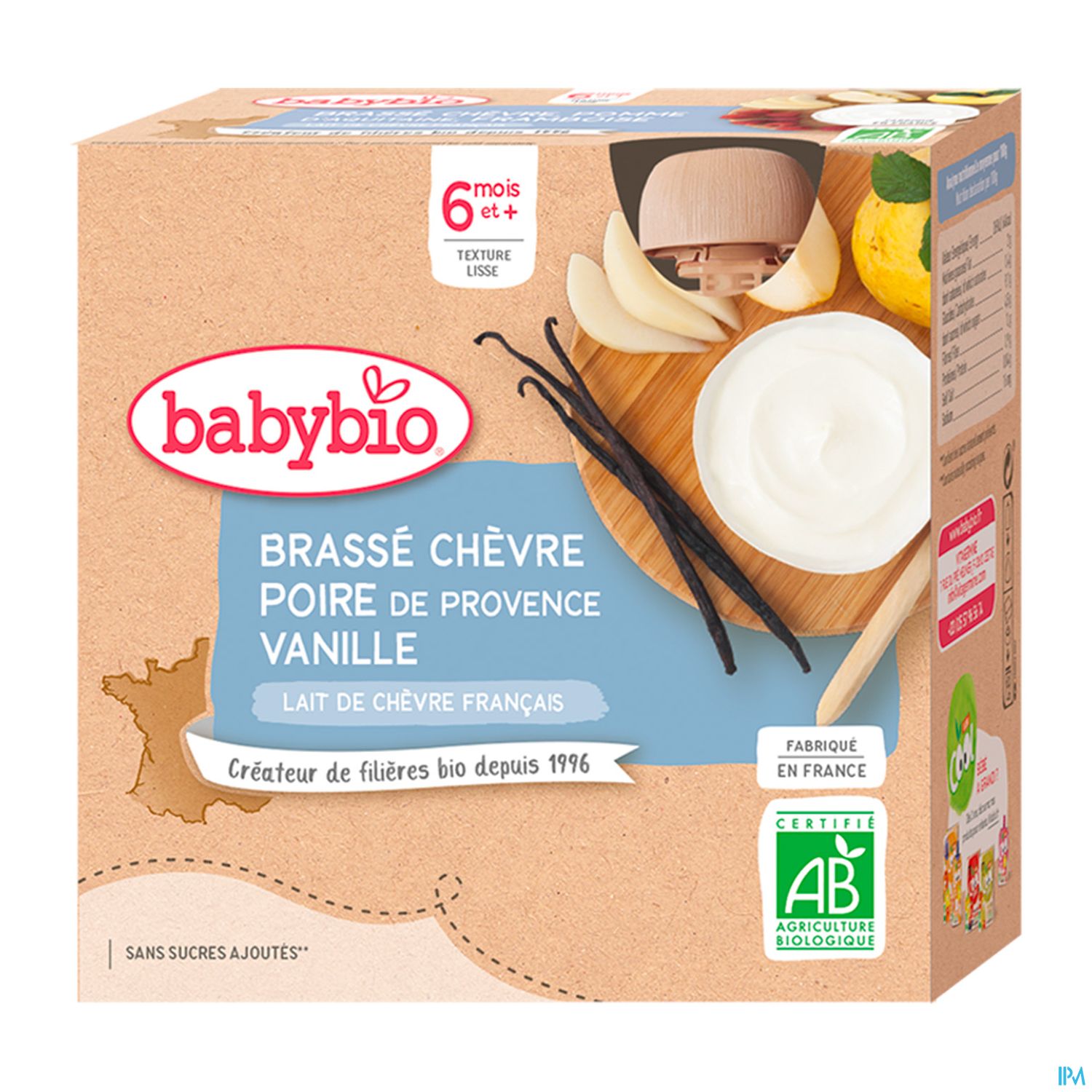 BABYBIO GOURD CHEVR POIR/VAN4X85G