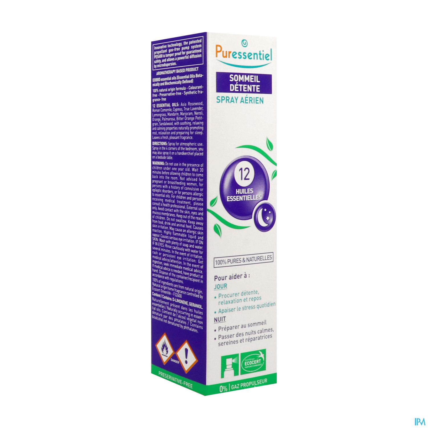 Puressentiel Spray Aerien Sommeil Detente Aux 12 Huile Essentielle 75ml