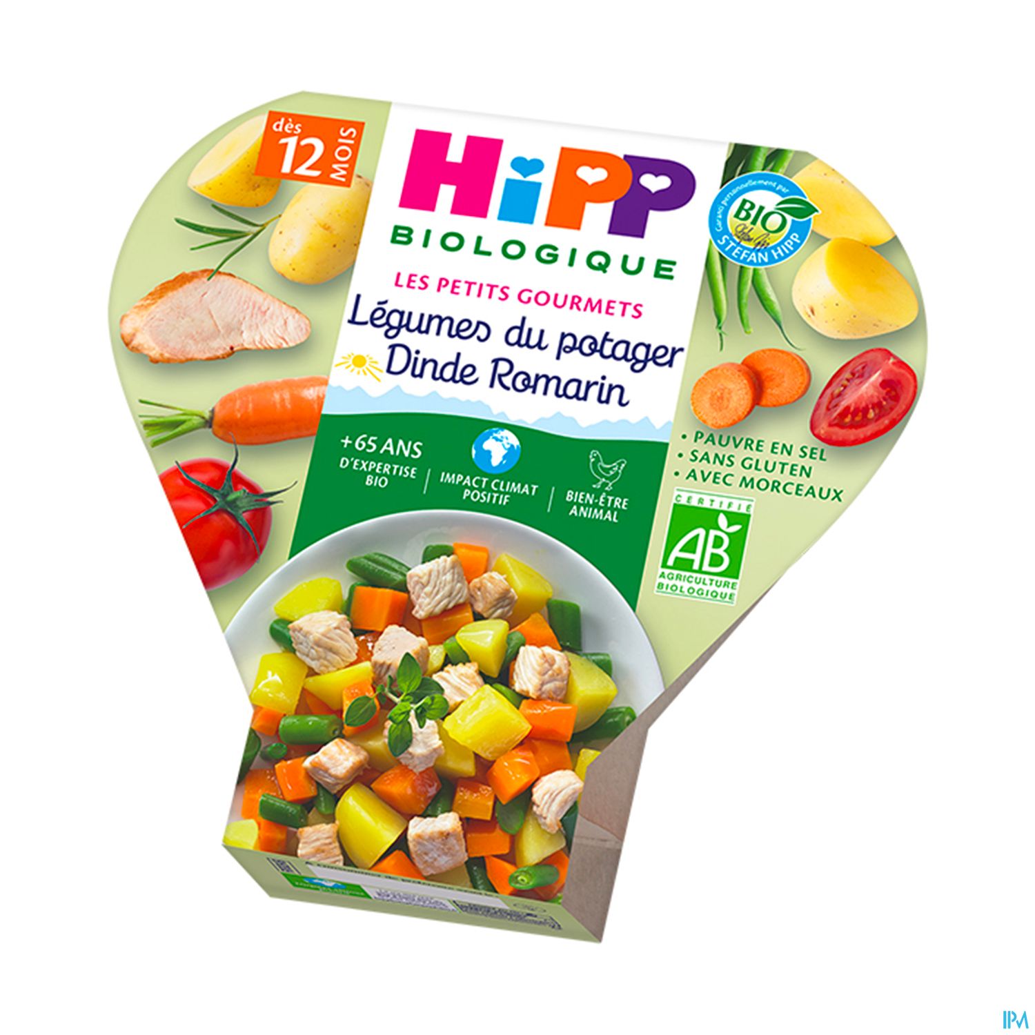 Hipp Les Petits Gourmets Legumes Du Potager Dinde Romarin Bio Assiette 230g