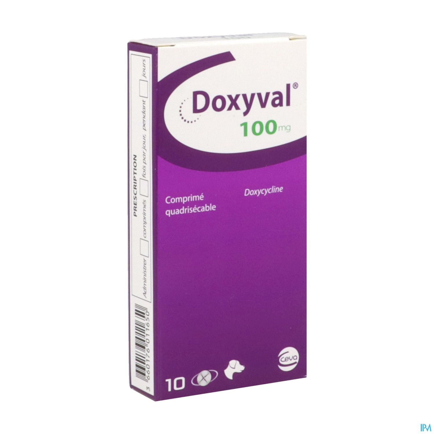 Doxyval 100mg Quadri Comprime Quadrisecable 10