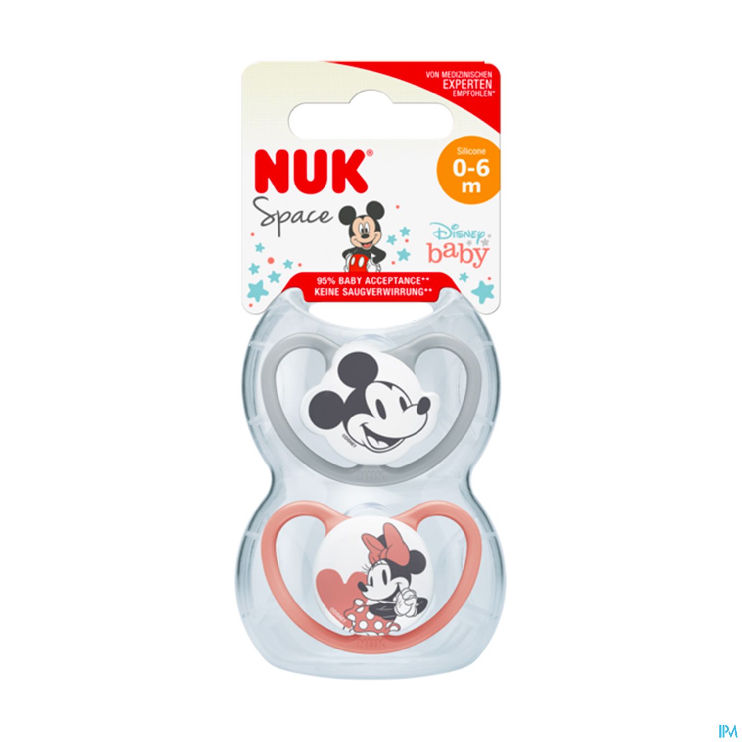 Nuk Sucette Silicone Space 0/6m Minnie X2