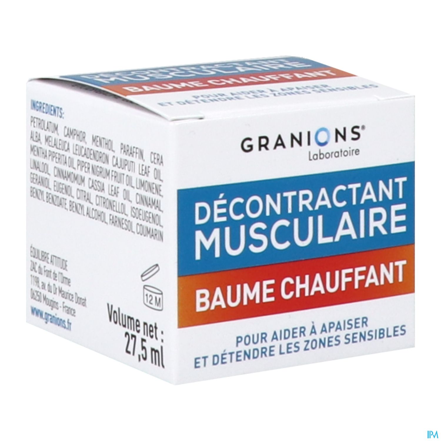 GRANIONS DECONT MUSCUL BAUME CHAUF