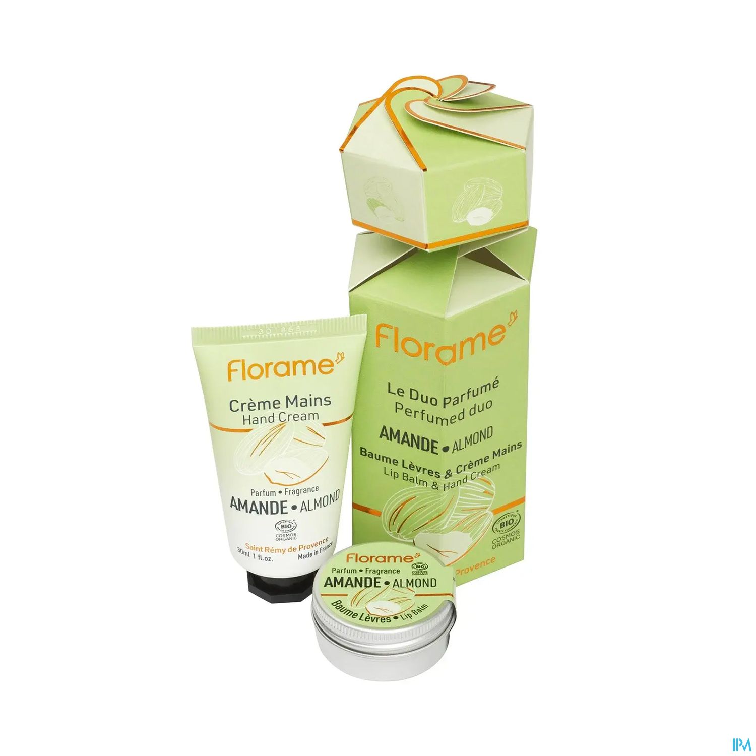 Florame Creme Mains Amande Bio 30ml + Baume Levres Bio 12g