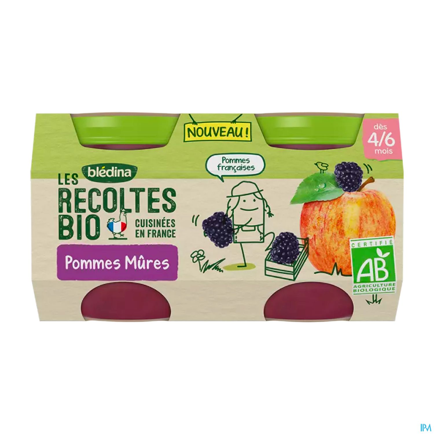BLEDINA REC BIO POM MURE 2X130G