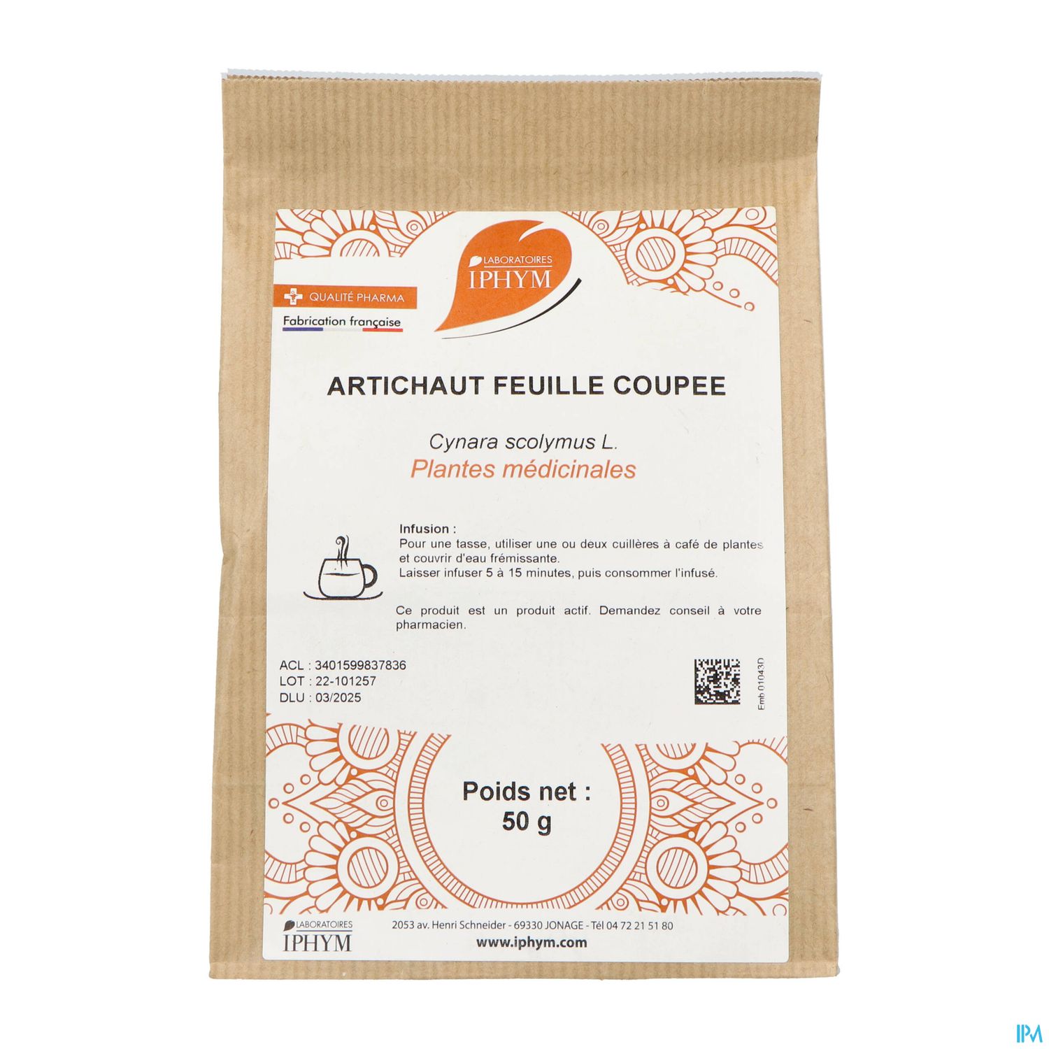 Iphym Artichaut Feuille Coupe 50g