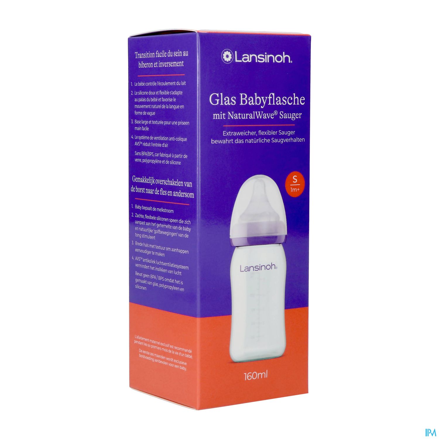 LANSINOH BIB VERRE NAT WAVE 160ML