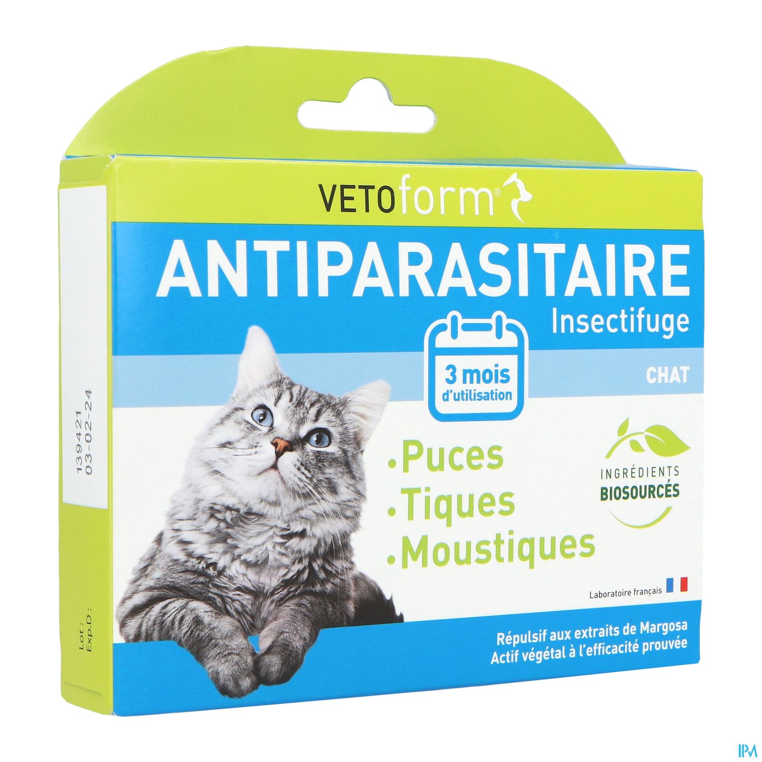 Vetoform Pipettes Antiparasitaire Insectifuge Chat 3x1ml